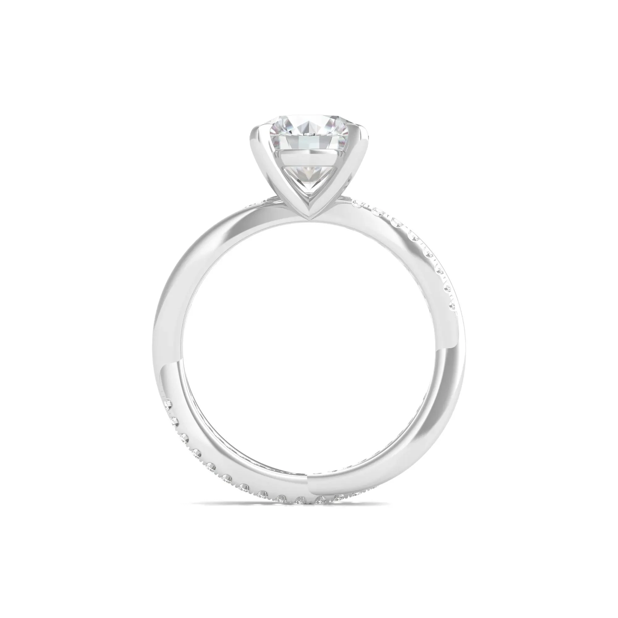 2 1/3 CT. Tw. Lab Grown Diamond Engagement Ring 14K White Gold Round Brilliant Cut Size 5 - Image 2
