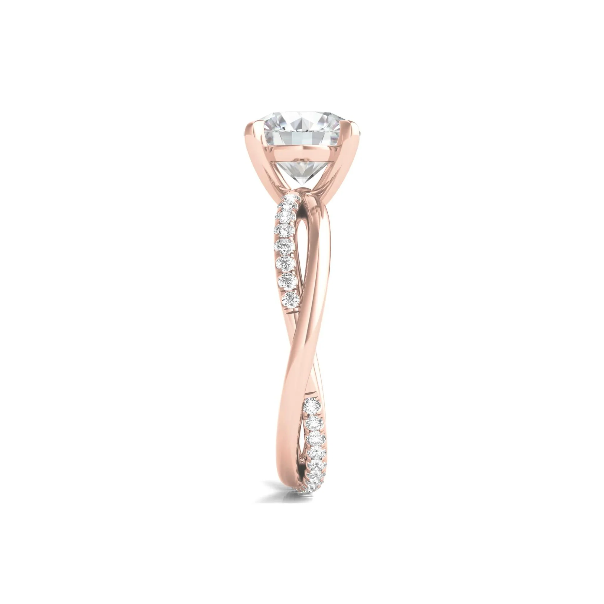 2 1/3 CT. Tw. Lab Grown Diamond Engagement Ring 14K Rose Gold Round Brilliant Cut Size 4 - Image 3