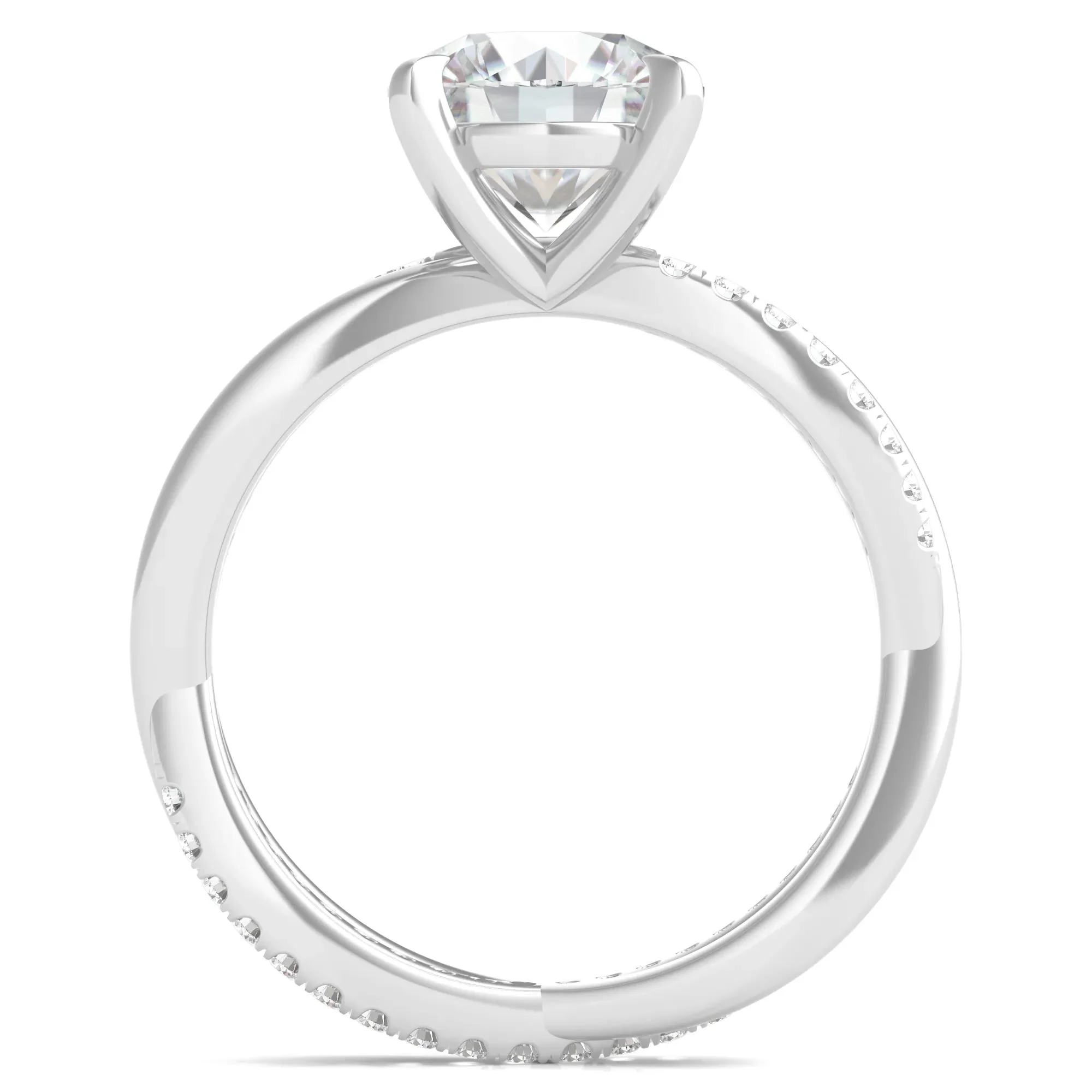 2 1/3 CT. Tw. Lab Grown Diamond Engagement Ring Platinum Round Brilliant Cut White Size 6.5 - Image 2