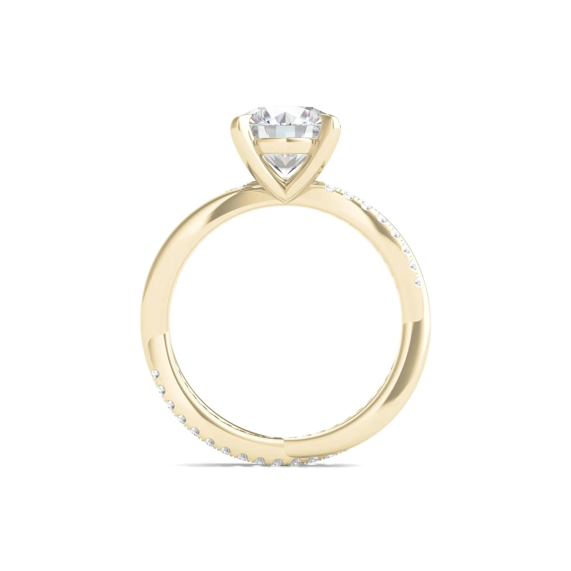 2 1/3 CT. Tw. Lab Grown Diamond Engagement Ring 14K Yellow Gold Round Brilliant Cut Size 7.5 - Image 2