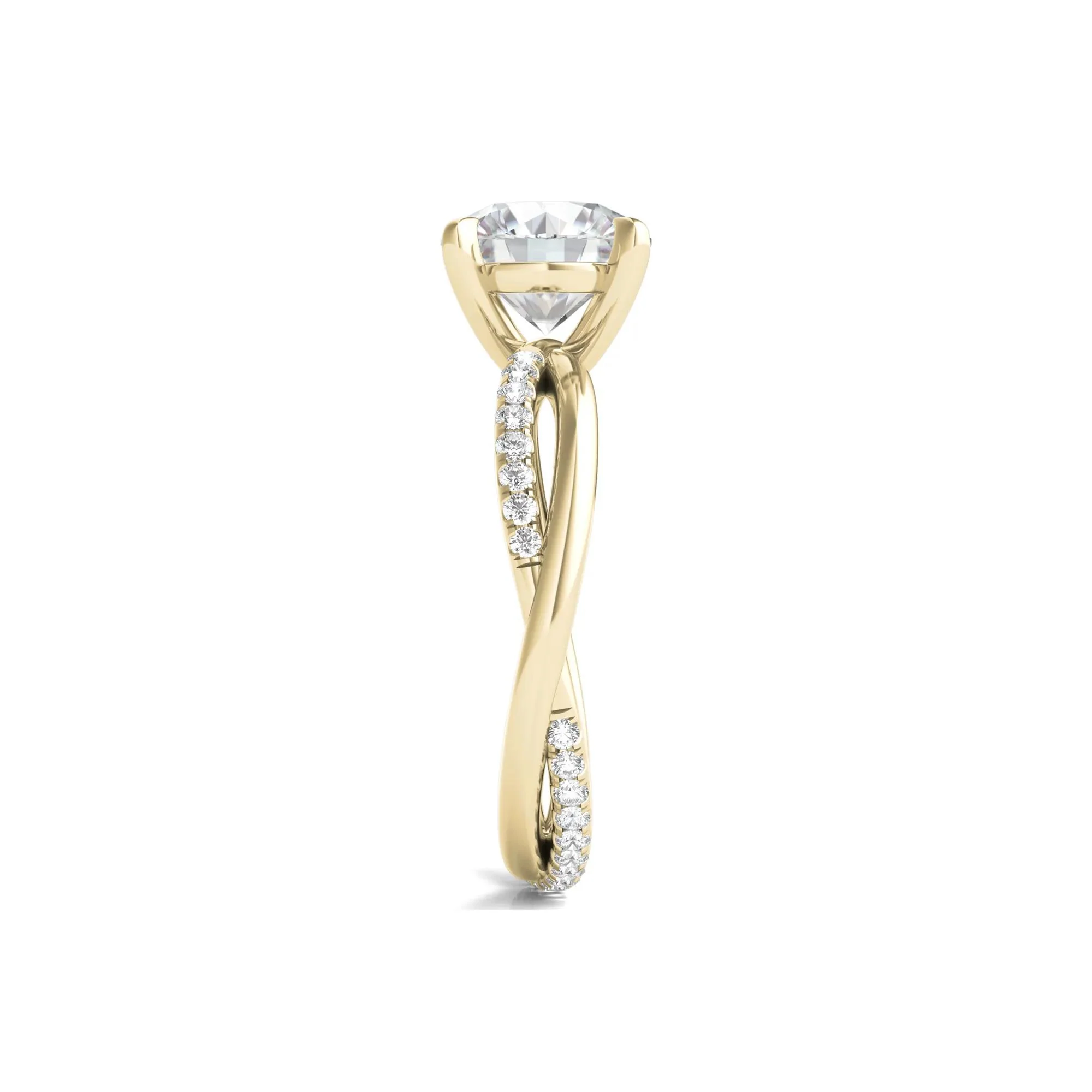 2 1/3 CT. Tw. Lab Grown Diamond Engagement Ring 14K Yellow Gold Round Brilliant Cut Size 8 - Image 3