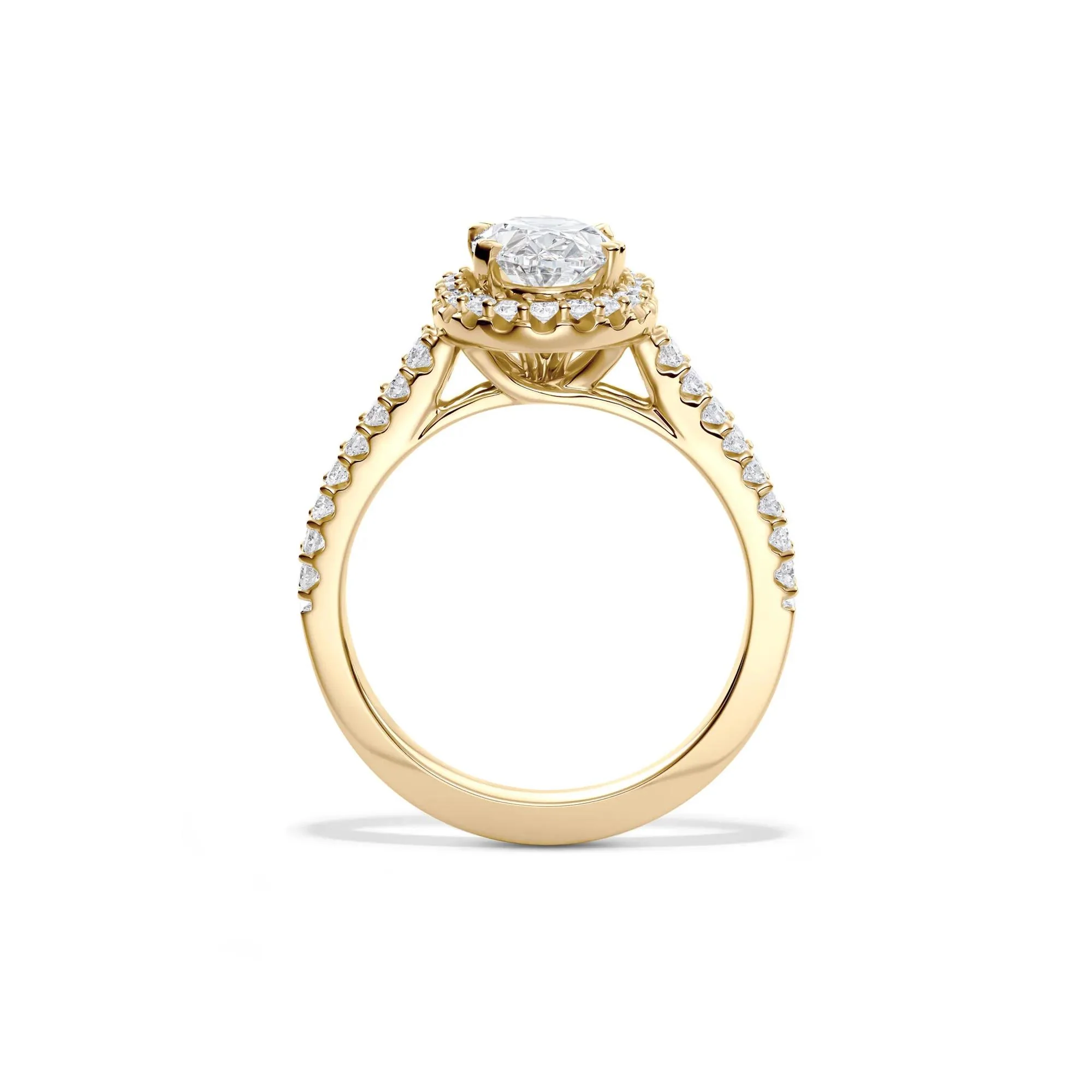 2 CT. Tw. Lab Grown Diamond Oval Halo Engagement Ring 14K Yellow Gold Size 9 - Image 2