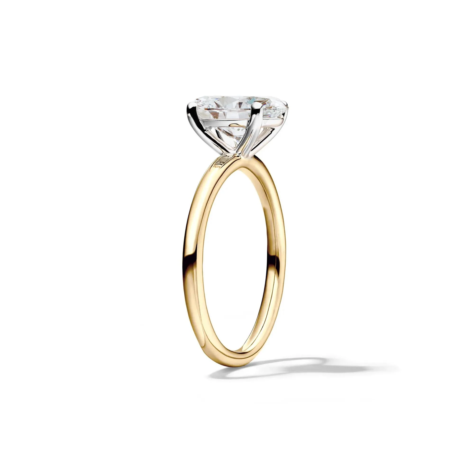 Lab Grown Diamond Oval Solitaire Engagement Ring 14K Yellow Gold (2 CT.) Size 10 2mm - Image 3