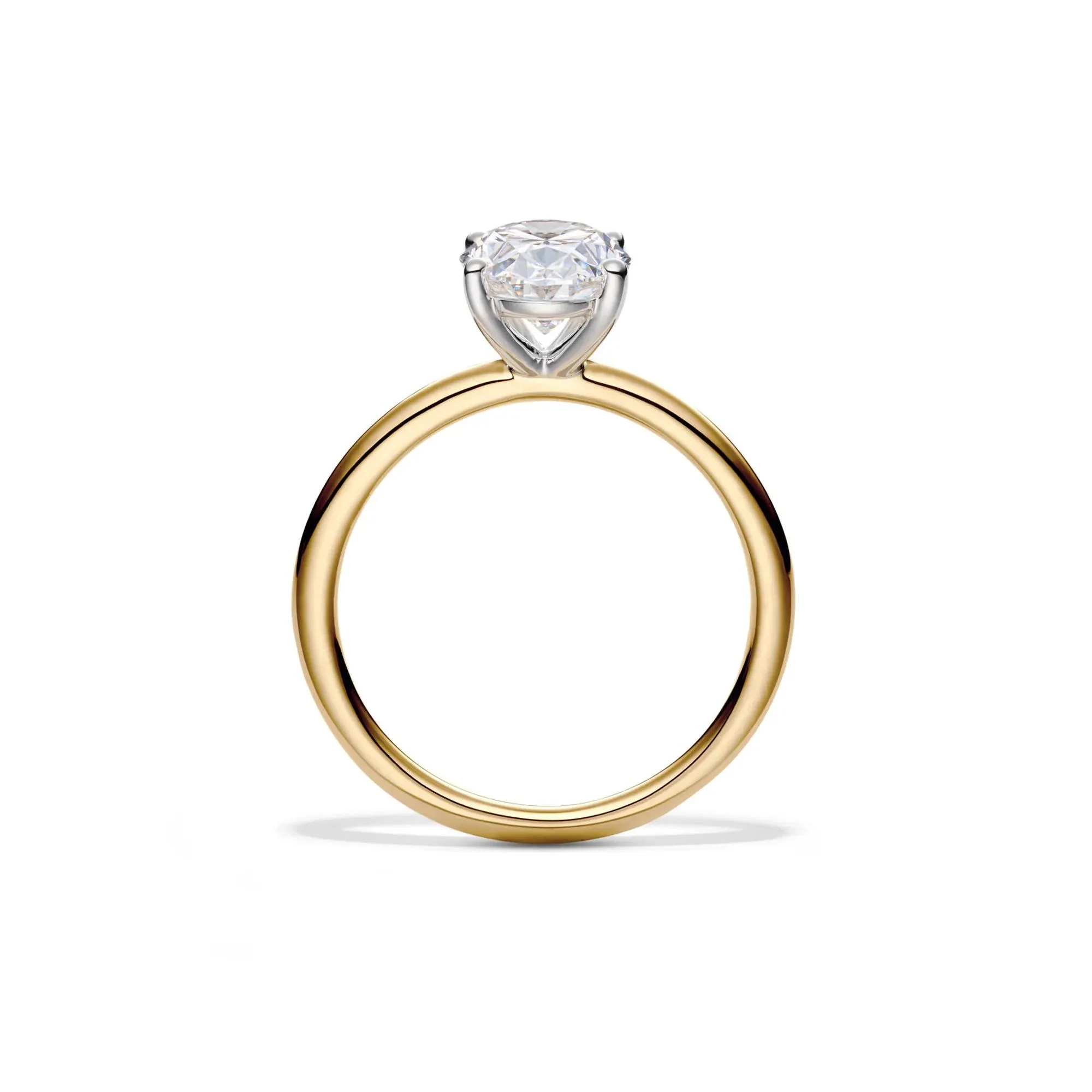 Lab Grown Diamond Oval Solitaire Engagement Ring 14K Yellow Gold (2 CT.) Size 11.5 2mm - Image 2