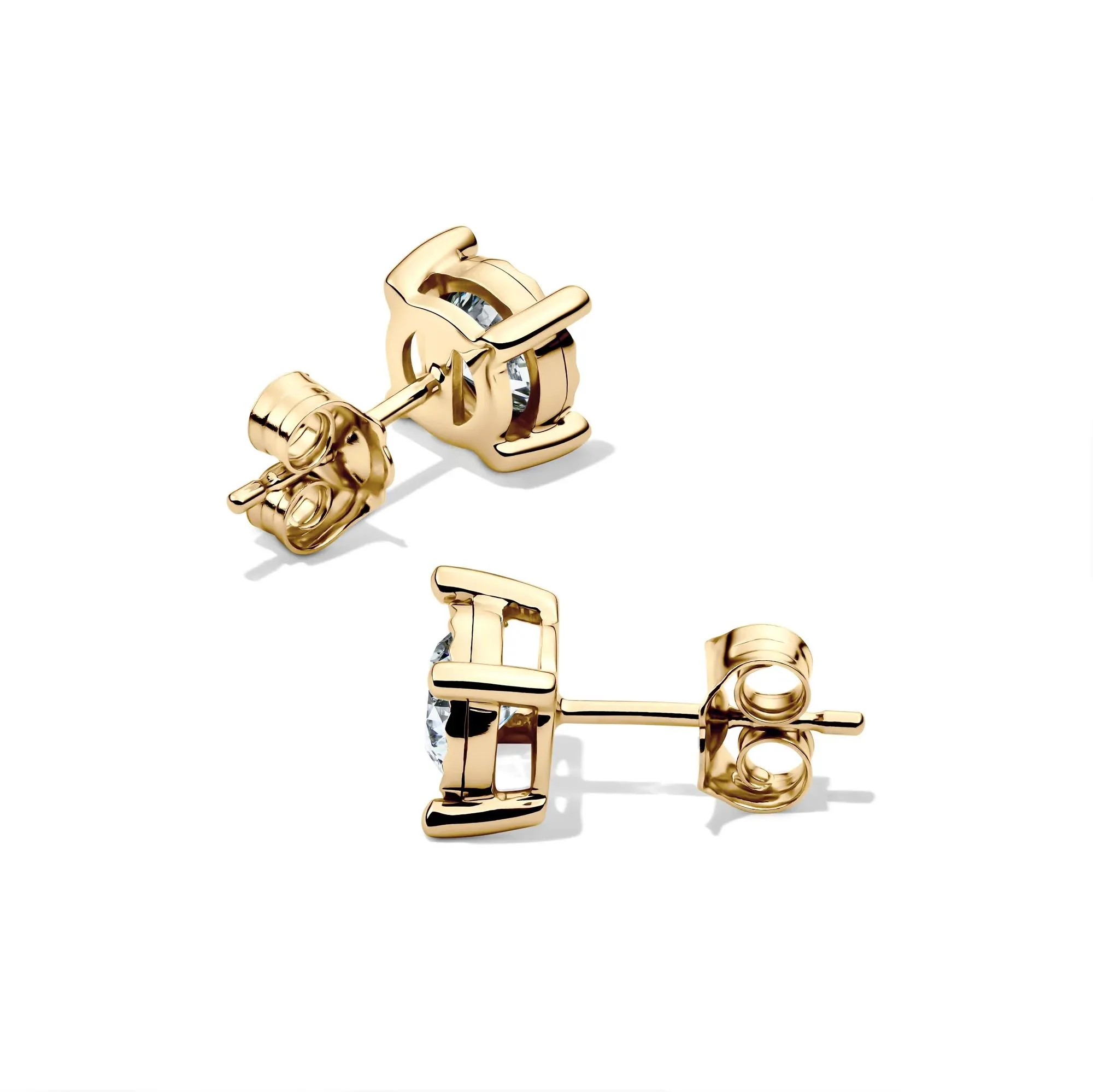 3/4 CT. Tw. Lab Grown Diamond Round Illusion Stud Earrings 10K Yellow Gold Size 6.90mm - Image 2