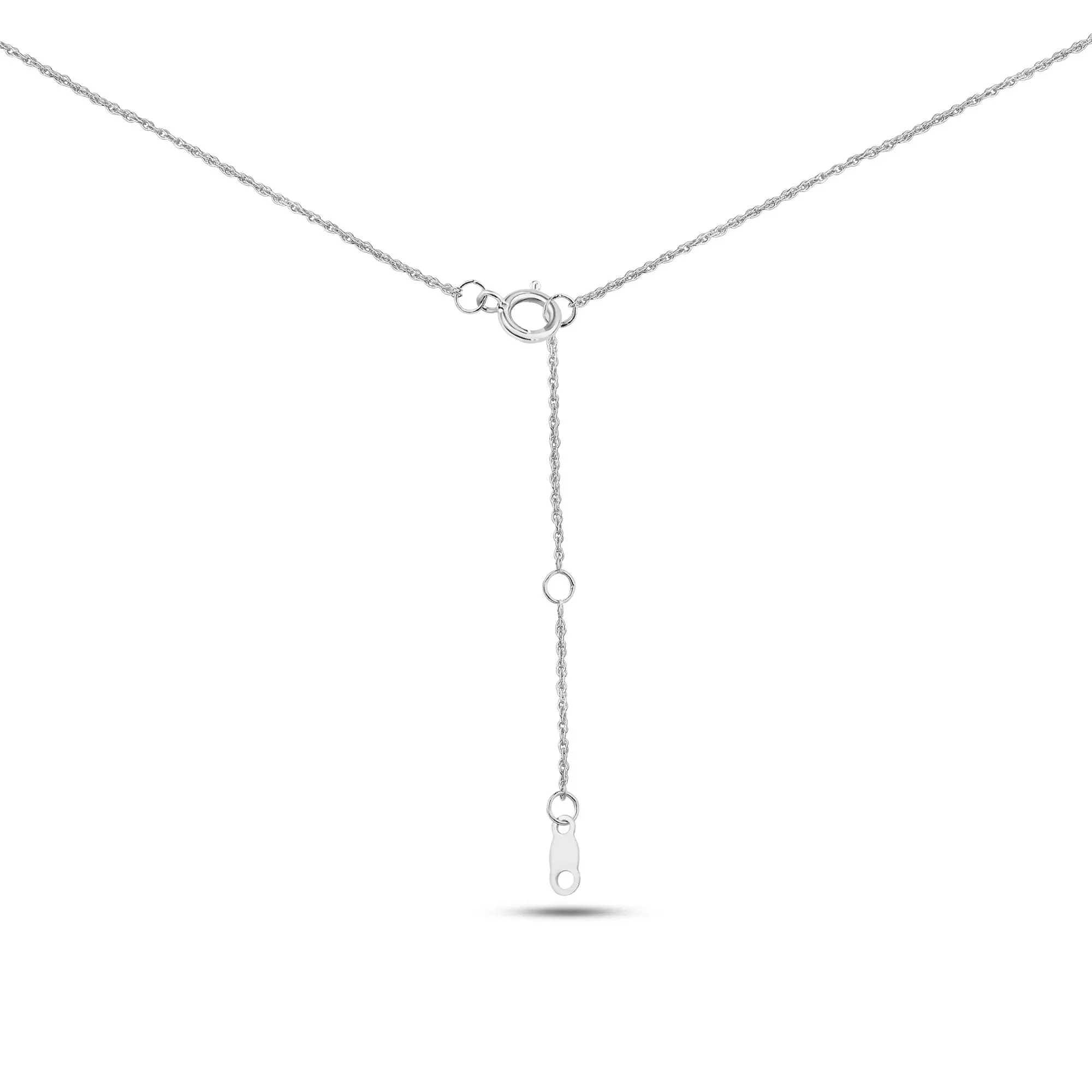 1/2 CT. Tw. Lab Grown Graduated Diamond Necklace 14K White Gold Size 18" - Image 3