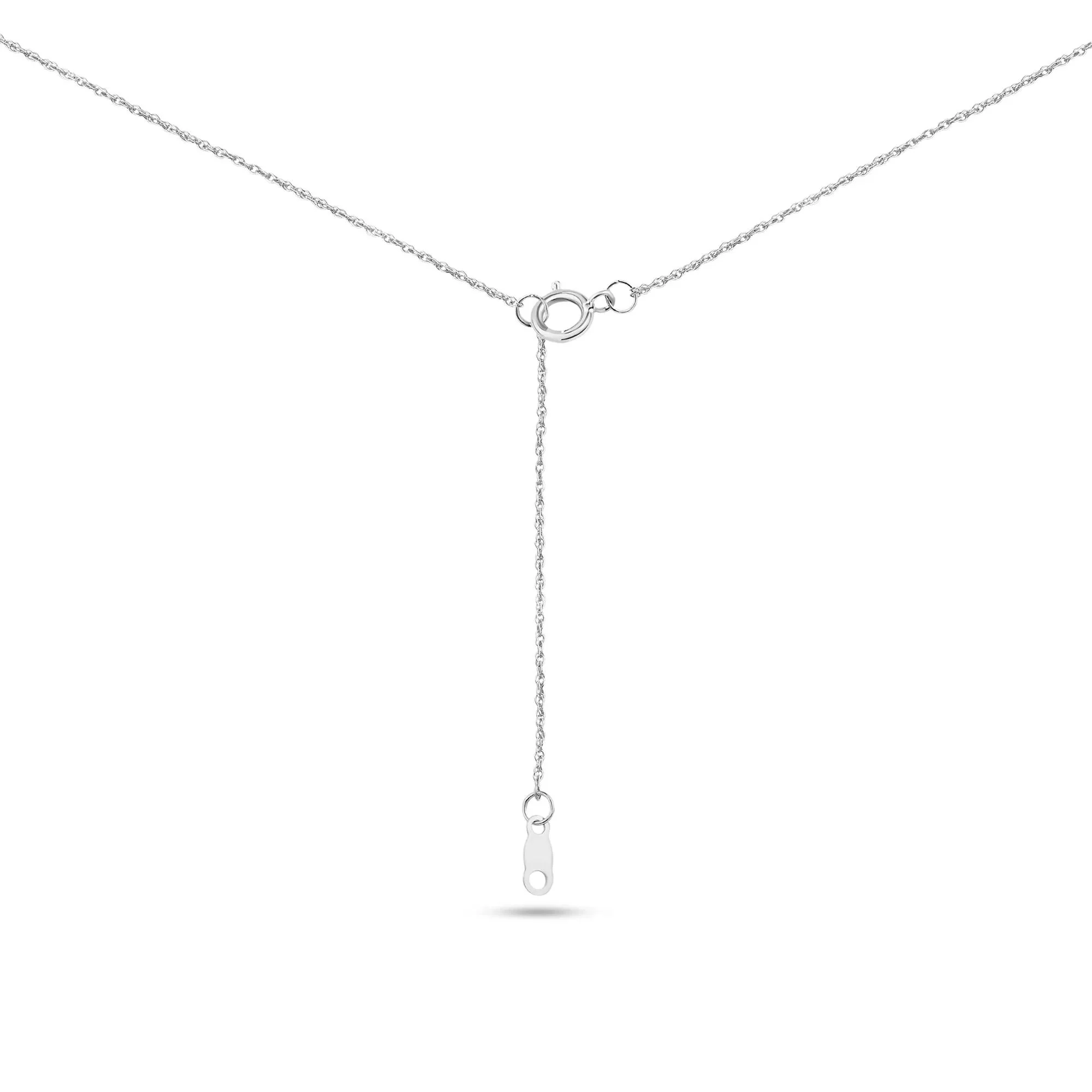 1 CT. Tw. Lab Grown Diamond Three-Stone Necklace 14K White Gold Size 18" - Image 3