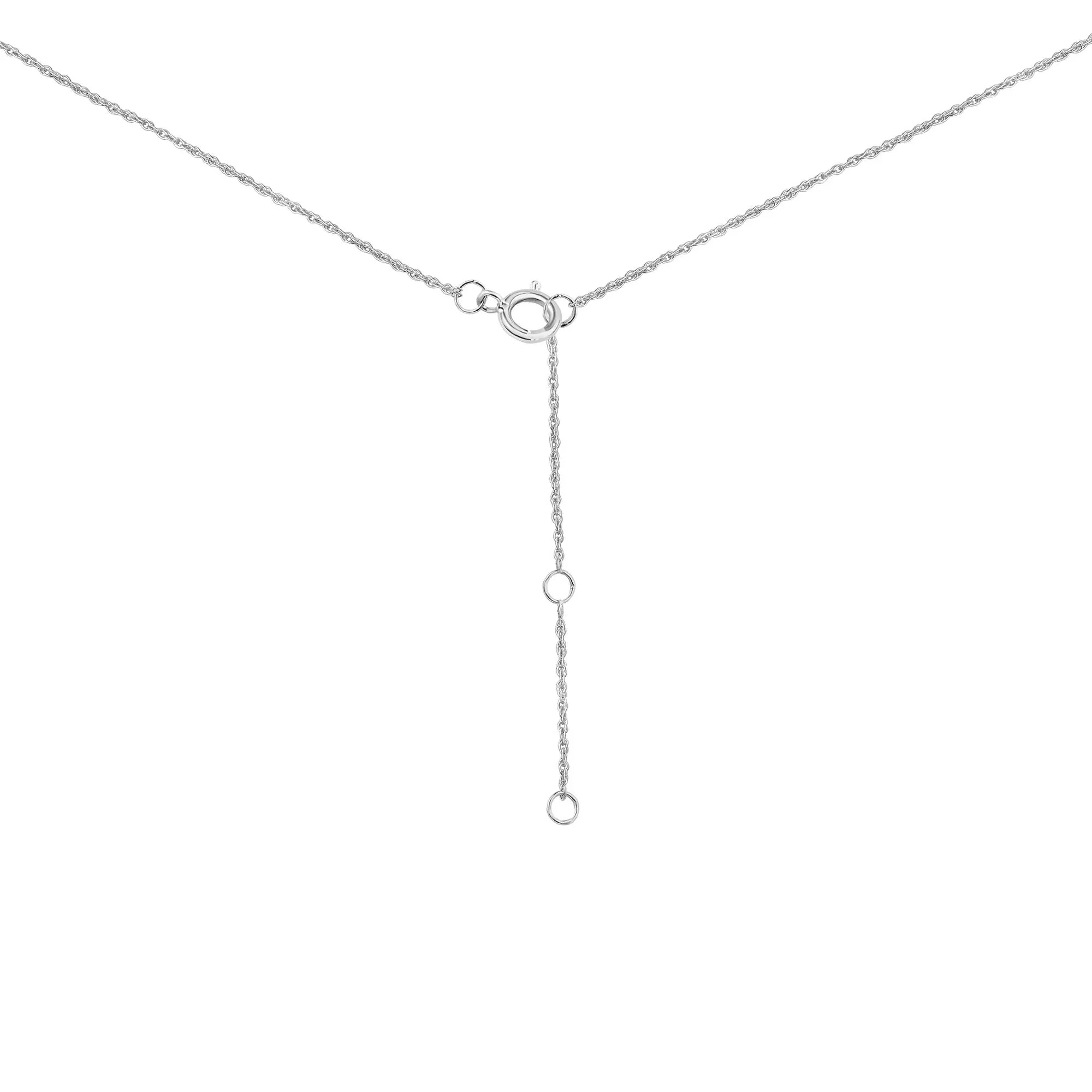 1 CT. Tw. Lab Grown Graduated Diamond Necklace 14K White Gold Size 18" - Image 3