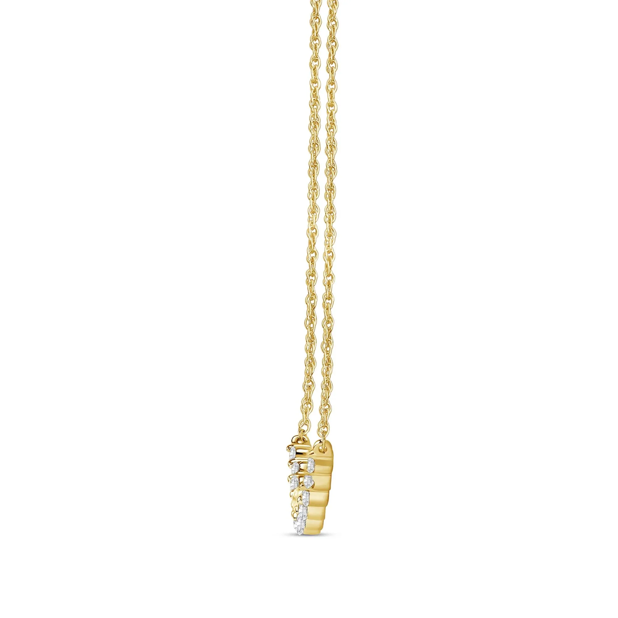 1 CT. Tw. Lab Grown Graduated Diamond Necklace 14K Yellow Gold Size 18" - Image 2