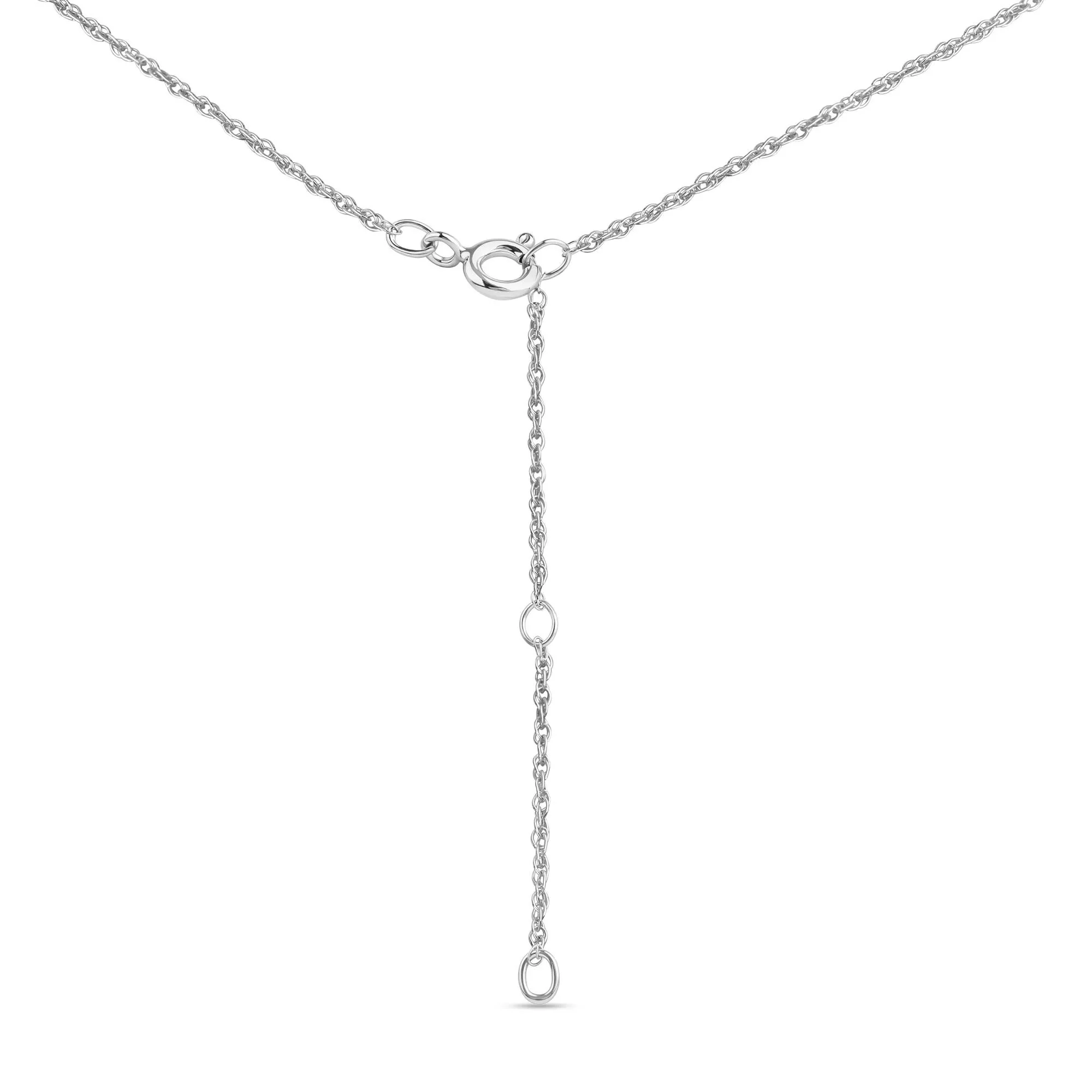 1/2 CT. Tw. Lab Grown Graduated Diamond Necklace 14K White Gold Size 18" - Image 3