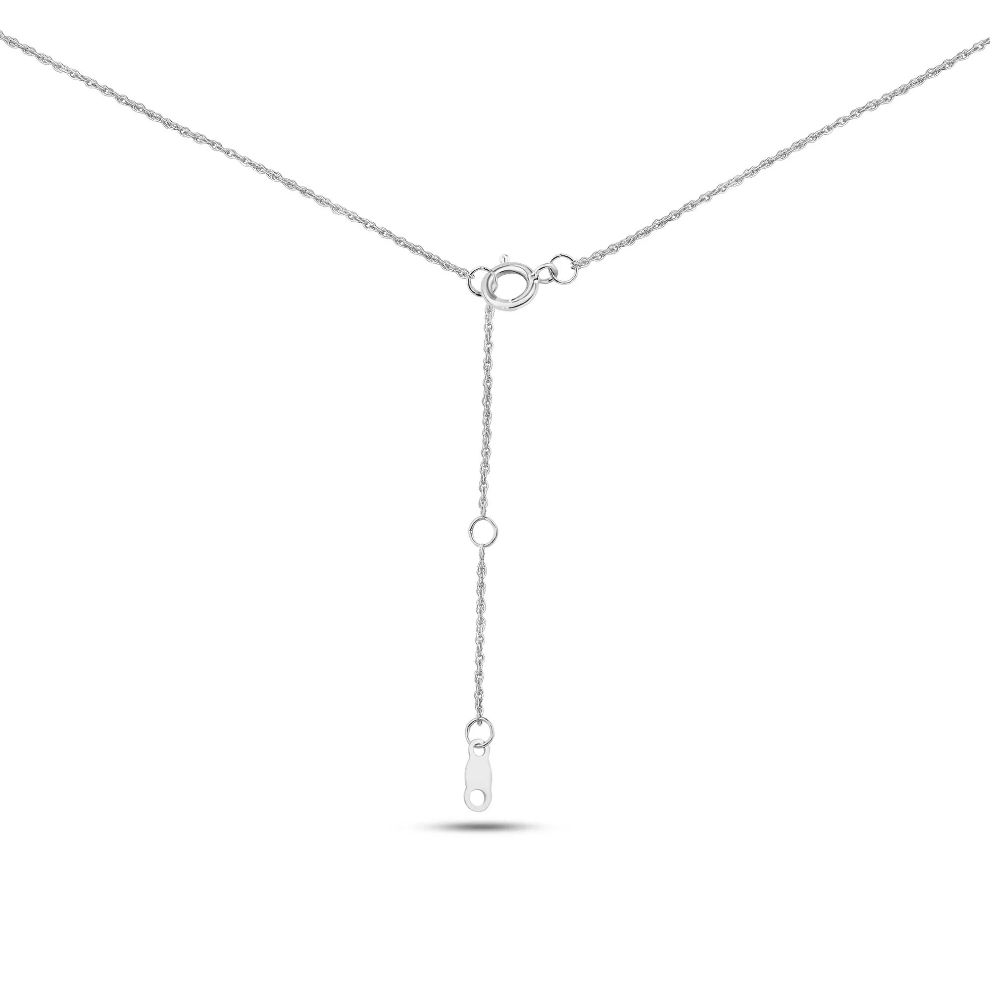 1 CT. Tw. Lab Grown Three-Stone Diamond Pendant Necklace 14K White Gold Size 18" - Image 3