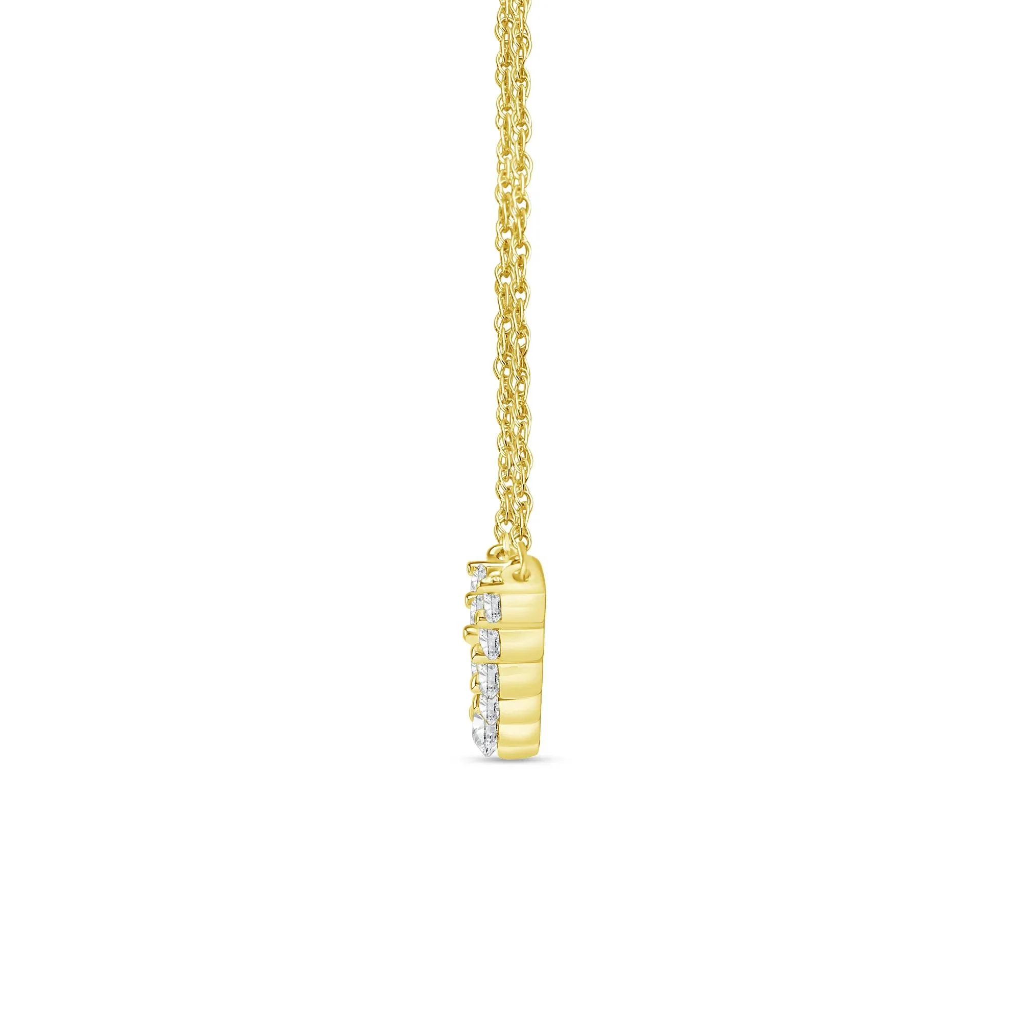 1/2 CT. Tw. Lab Grown Graduated Diamond Necklace 14K Yellow Gold Size 18" - Image 2