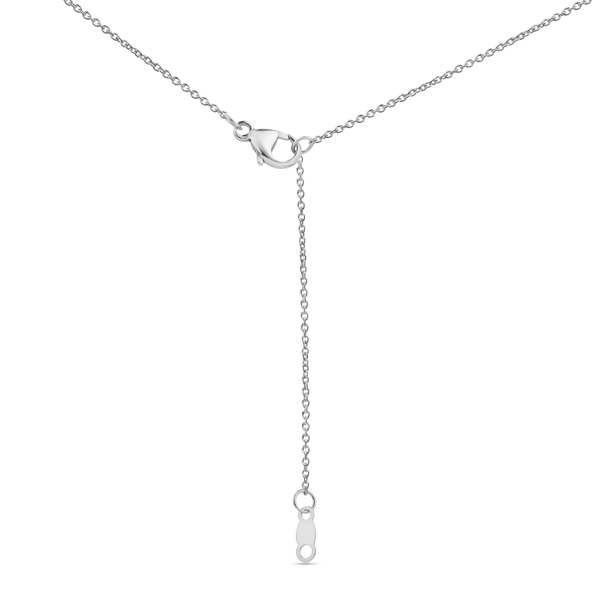 1/3 CT. Tw. Lab Grown Diamond V-Shape Drop Necklace 14K White Gold Size 18" - Image 3