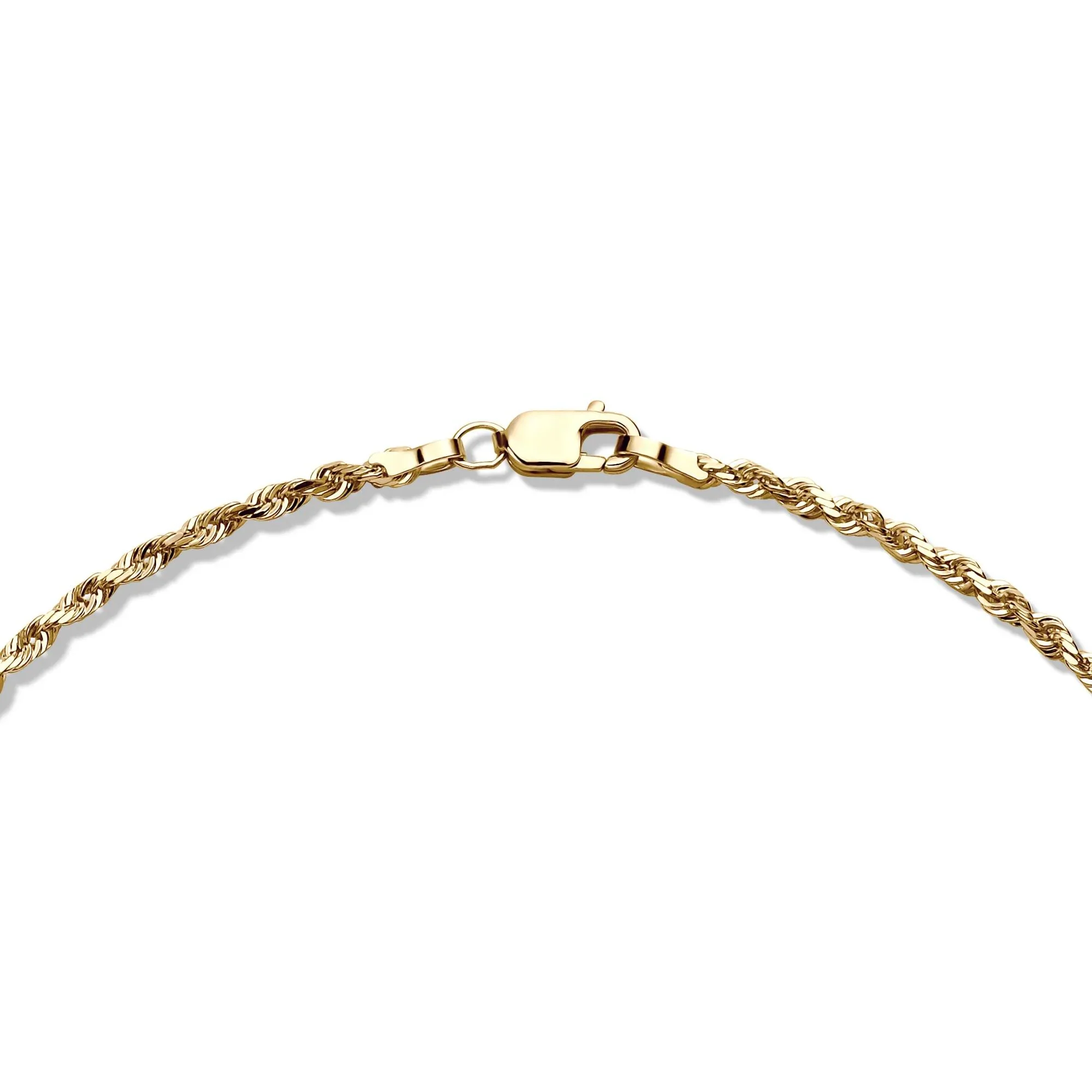 Glitter Rope Chain 14K Yellow Gold Necklace Size 22" - Image 3