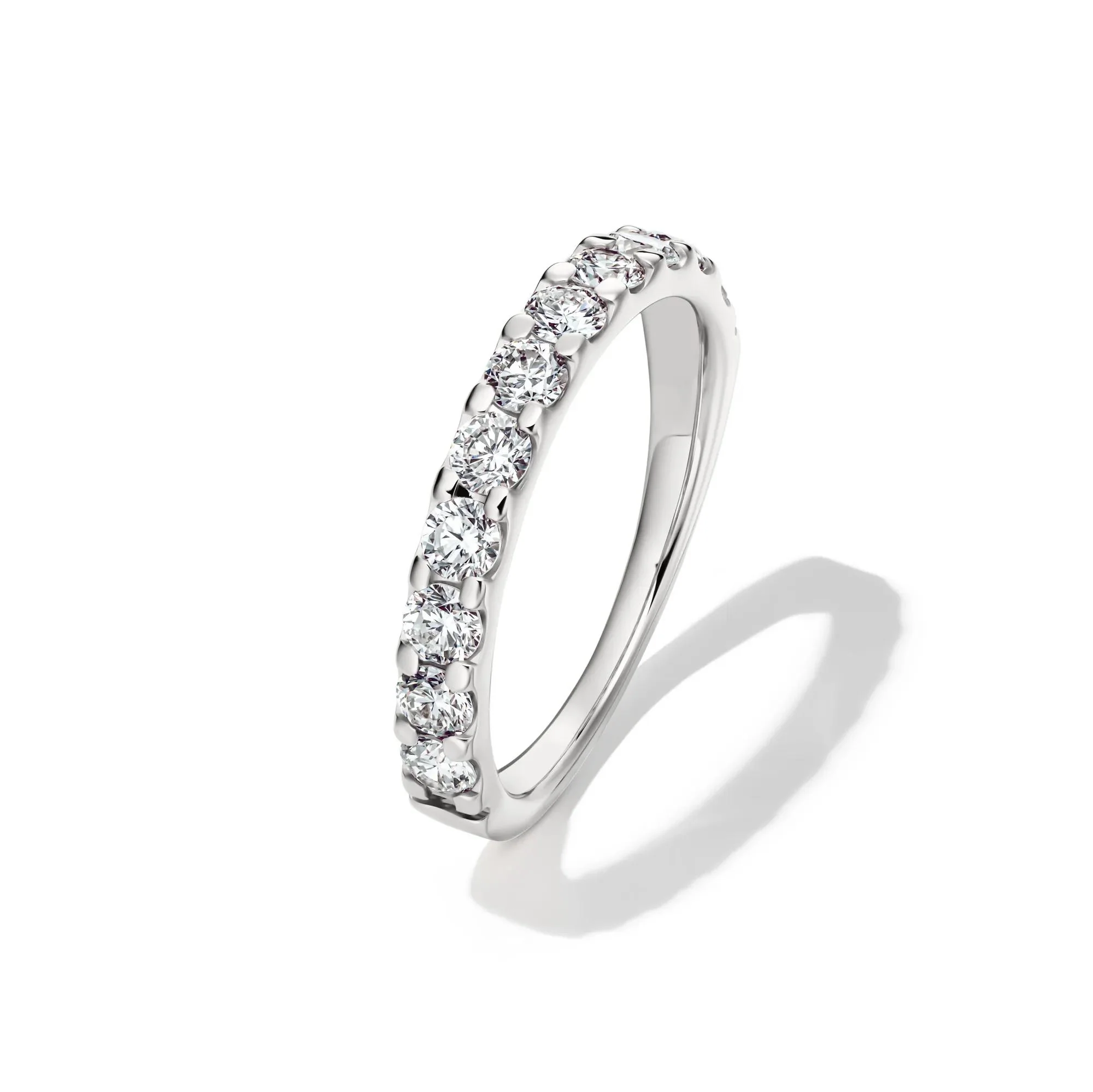 1 CT. Tw. Lab Grown Diamond Band Ring 14K White Gold Round Brilliant Cut Size 7.5 2mm - Image 4