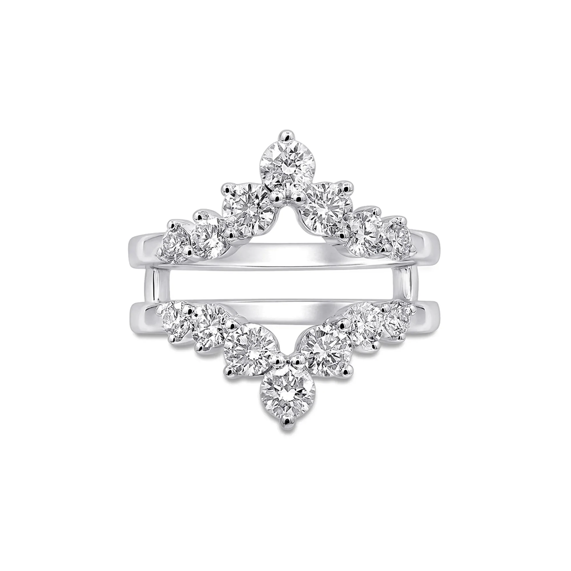 1/2 CT. Tw. Lab Grown Diamond Contour Ring Enhancer 14K White Gold Size 6 5mm
