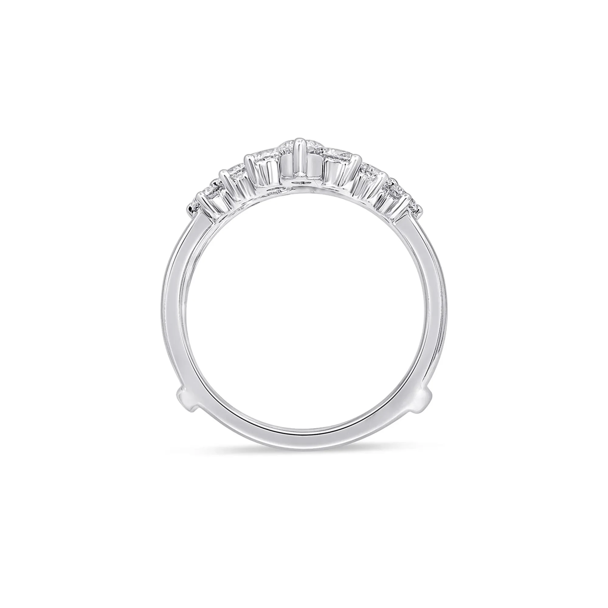 1/2 CT. Tw. Lab Grown Diamond Contour Ring Enhancer 14K White Gold Size 7.5 5mm - Image 2