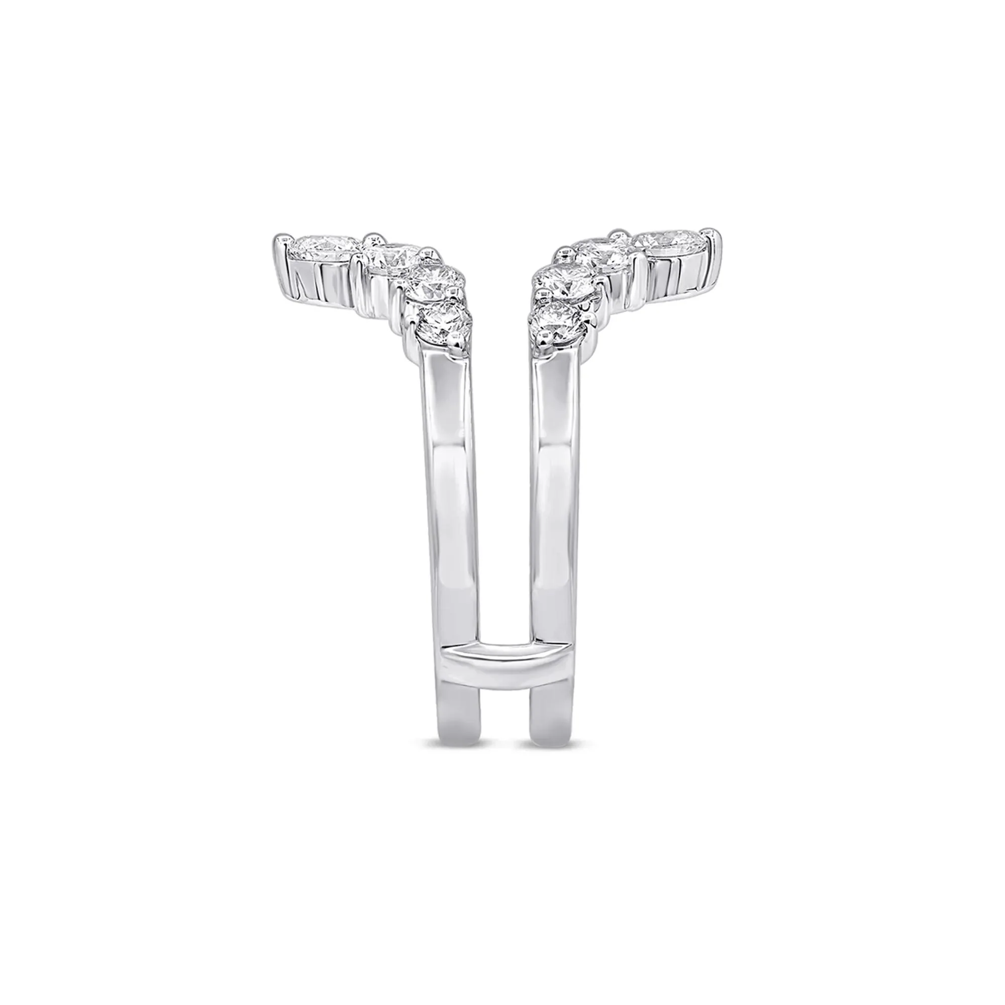 1/2 CT. Tw. Lab Grown Diamond Contour Ring Enhancer 14K White Gold Size 7.5 5mm - Image 3