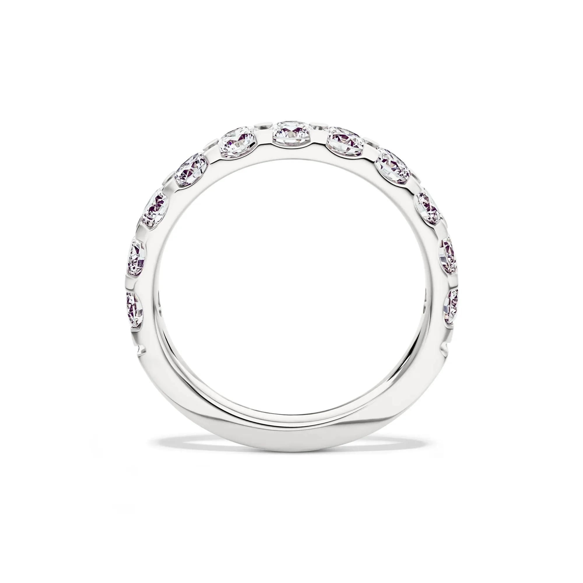 1/2 CT. Tw. Lab Grown Diamond Band Ring 14K White Gold Round Brilliant Cut Size 6 2mm - Image 2