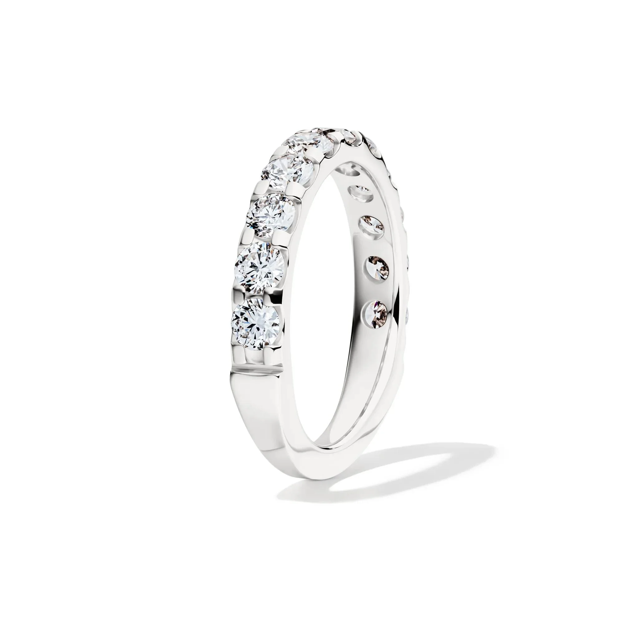 1/2 CT. Tw. Lab Grown Diamond Band Ring 14K White Gold Round Brilliant Cut Size 6 2mm - Image 3