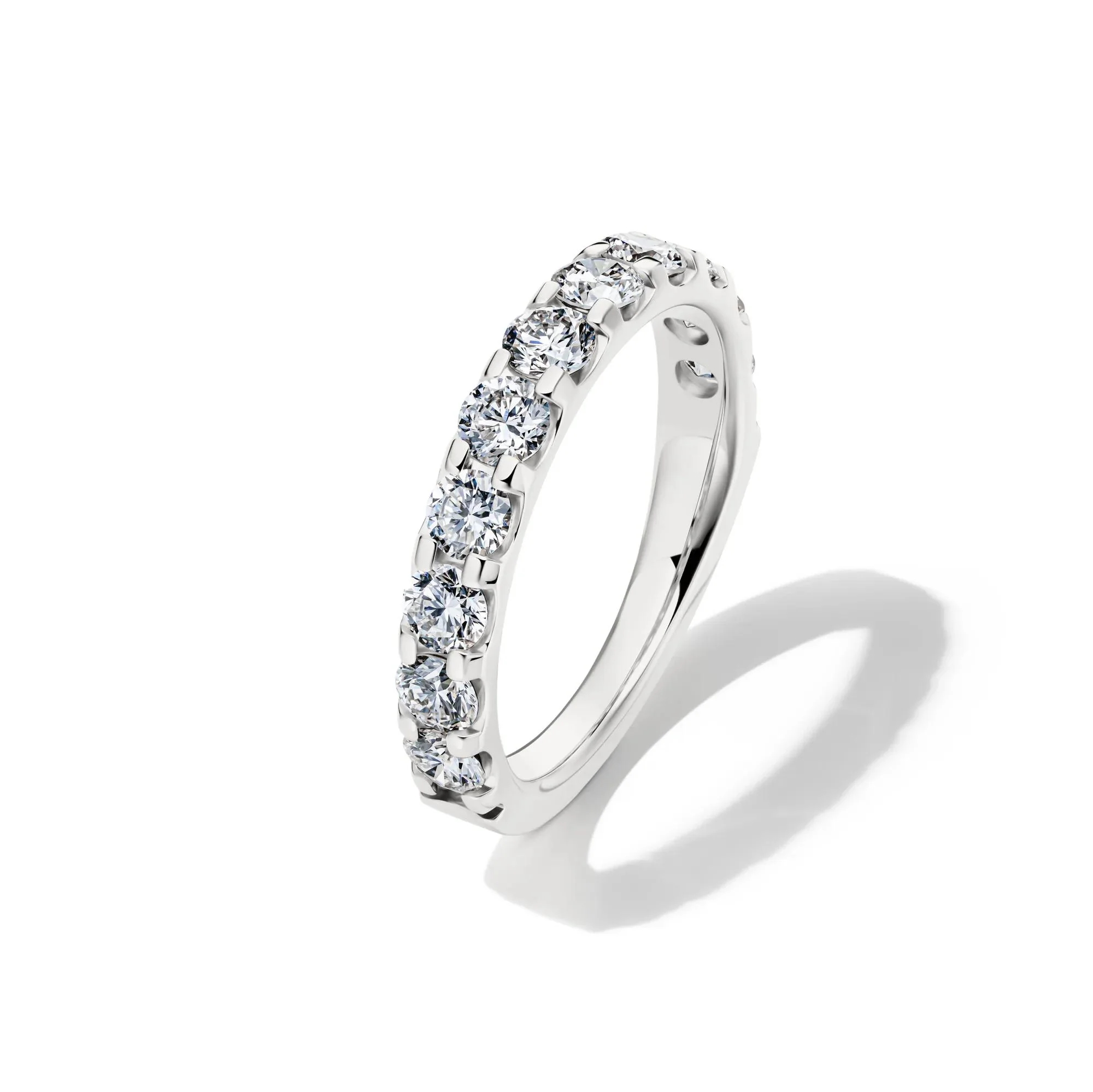1/2 CT. Tw. Lab Grown Diamond Band Ring 14K White Gold Round Brilliant Cut Size 9 2mm - Image 4