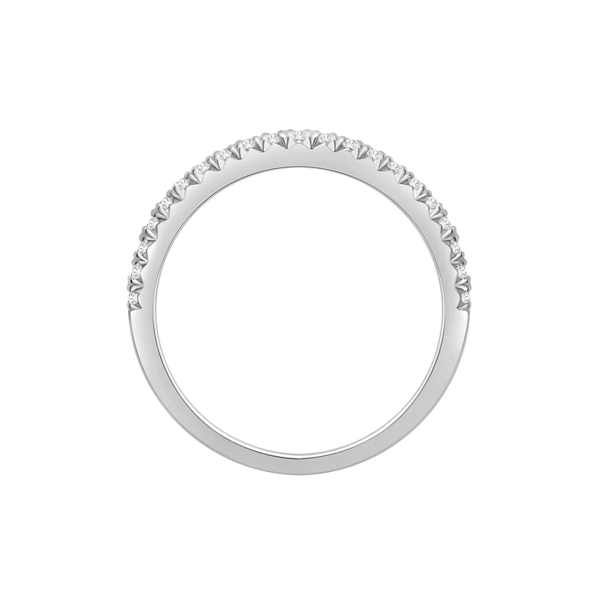 1/4 CT. Tw. Lab Grown Diamond Anniversary Band Ring 14K White Gold Round Brilliant Cut Size 8 - Image 2