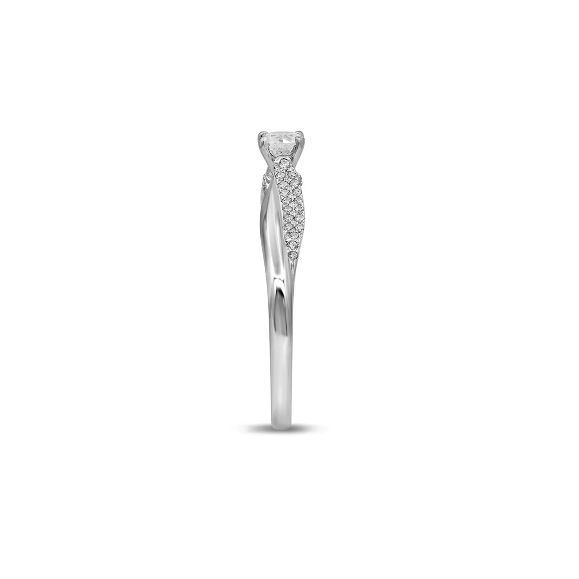 1/3 CT. Tw. Diamond Engagement Ring 10K White Gold Round Brilliant Cut Size 9 - Image 3