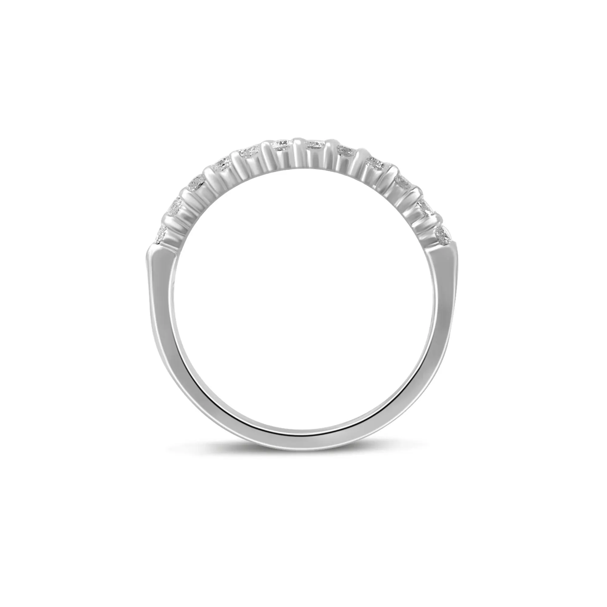 1/3 CT. Tw. Diamond Anniversary Band Ring 10K White Gold Round Brilliant Cut Size 6 - Image 2