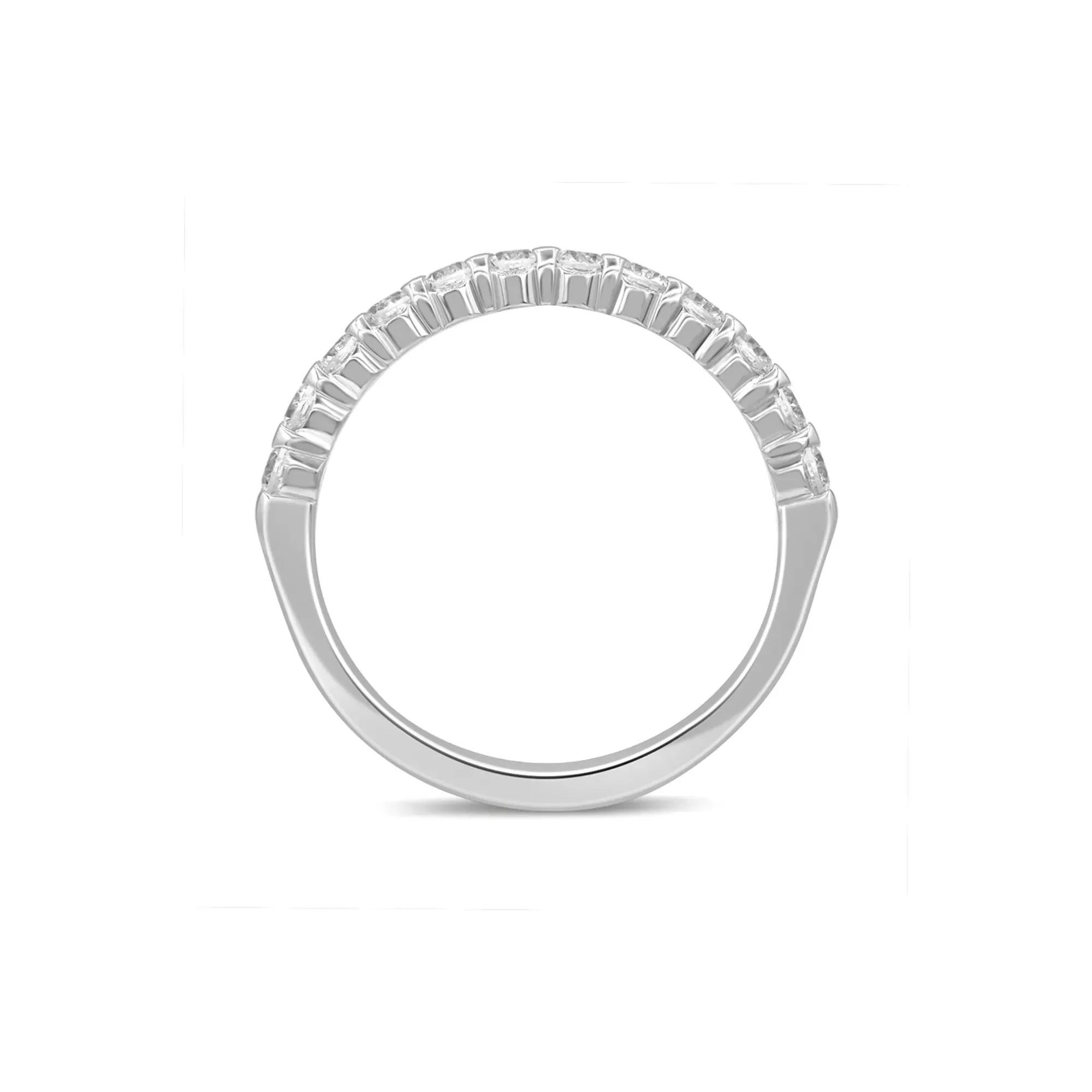 5/8 CT. Tw. Diamond Anniversary Band Ring 10K White Gold Round Brilliant Cut Size 6 - Image 2