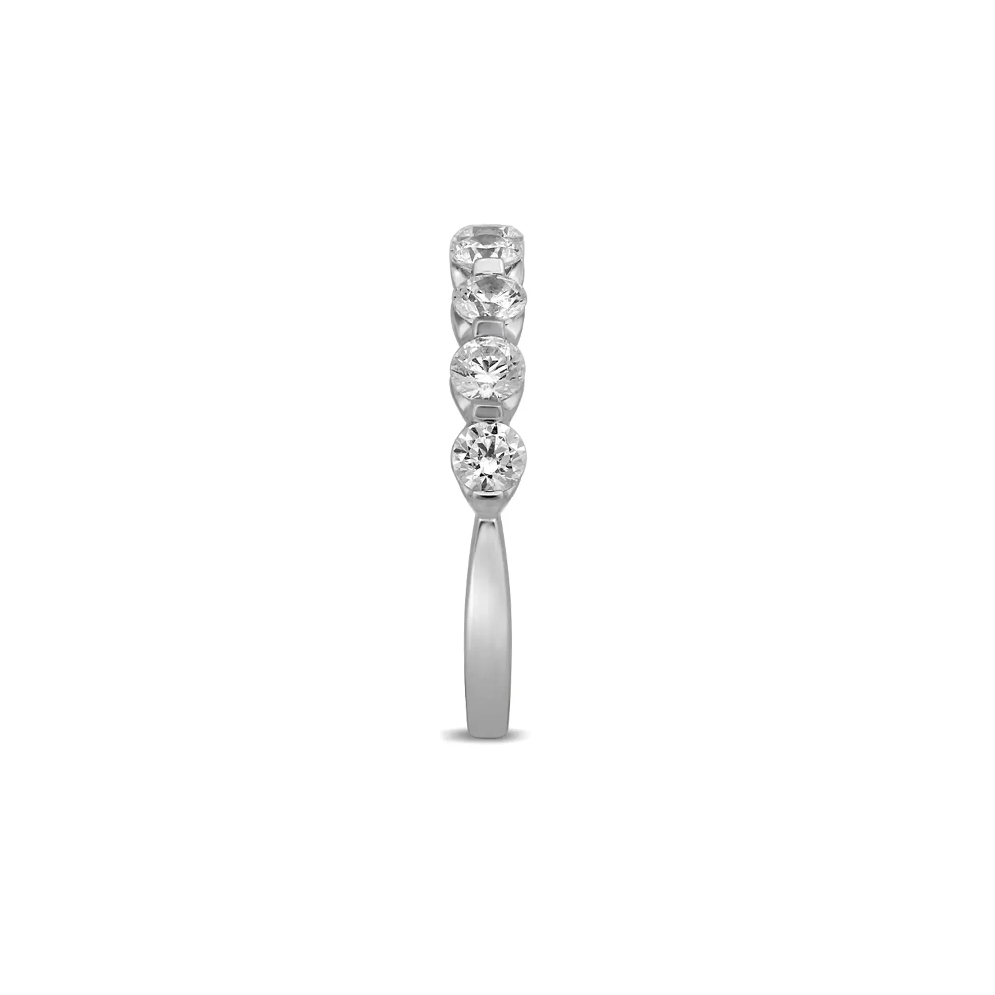 1 CT. Tw. Floating Diamond Anniversary Band Ring 14K White Gold Round Brilliant Cut Size 8.5 - Image 3