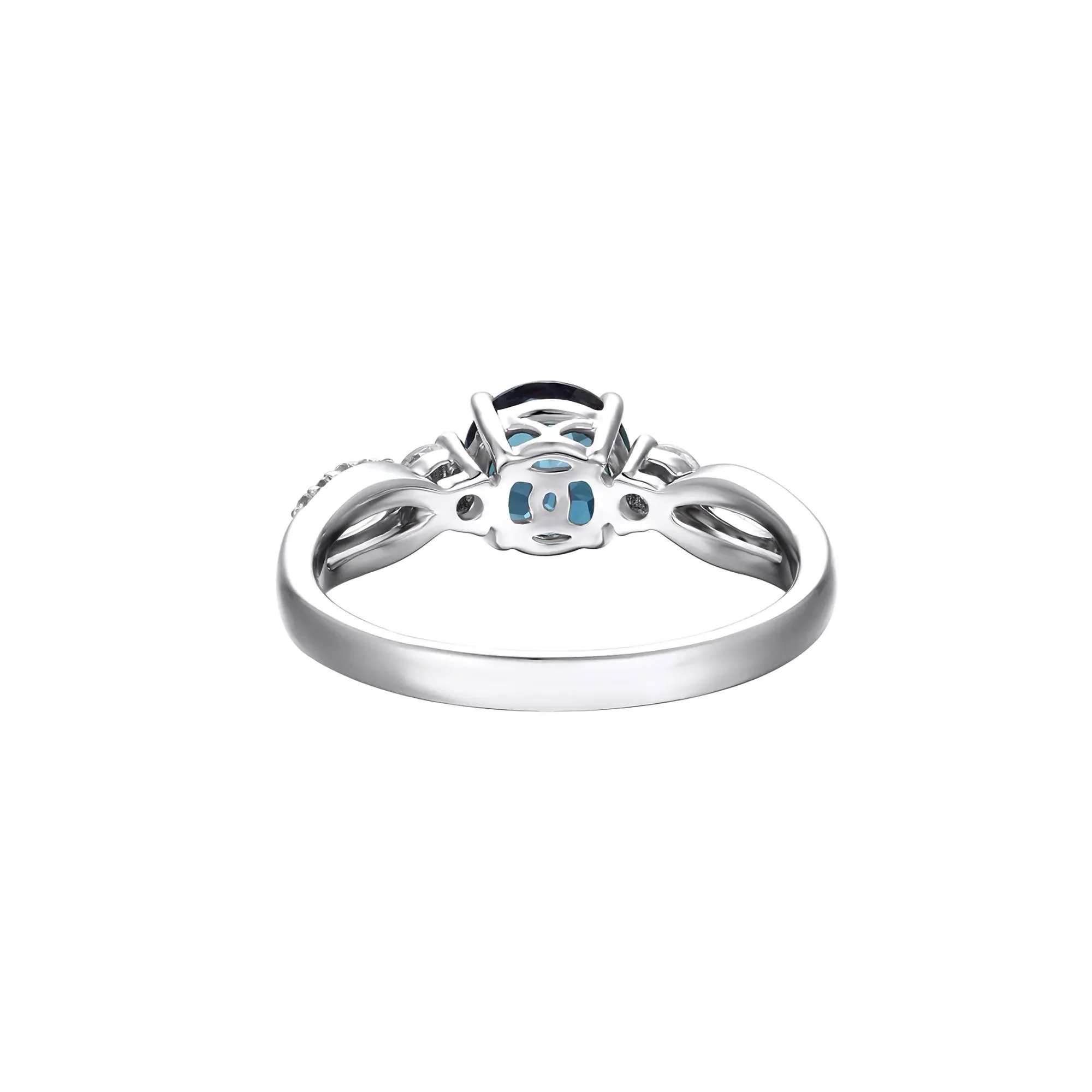 Lab Created Alexandrite & White Sapphire Ring .925 Sterling Silver Size 6 - Image 4