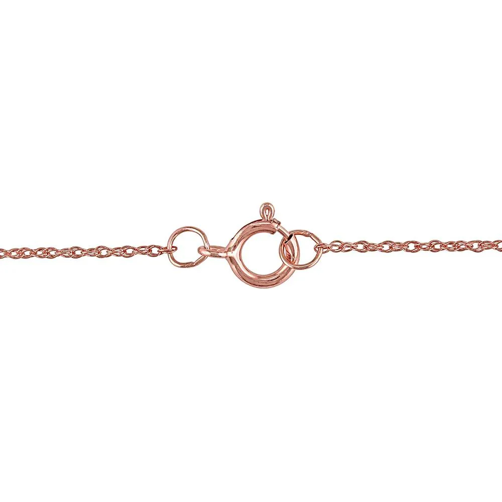 Tanzanite & Diamond Pendant Necklace 10K Rose Gold Size 17" - Image 3