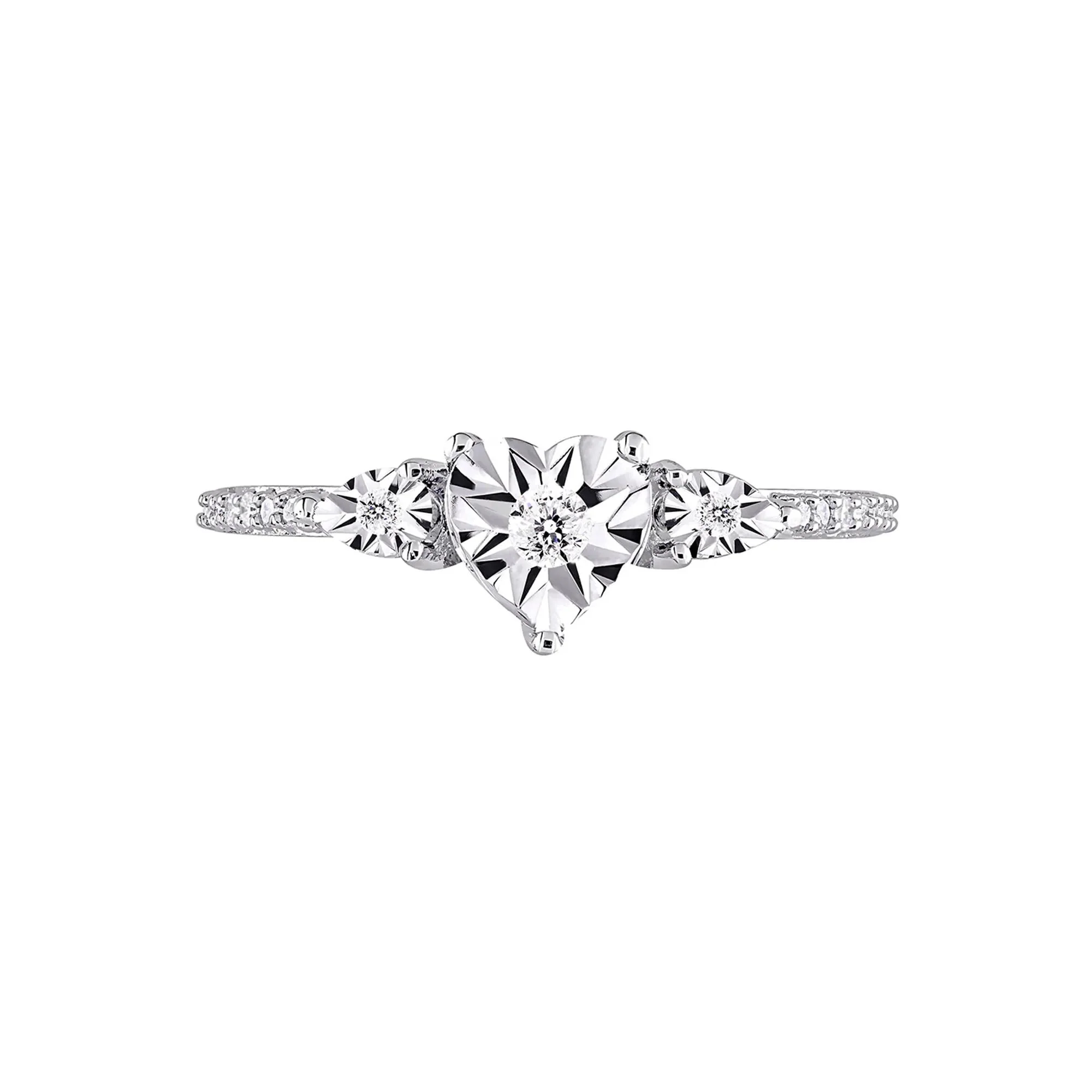 1/7 CT. Tw. Diamond Promise Ring .925 Sterling Silver Round Brilliant Cut White Size 5.5