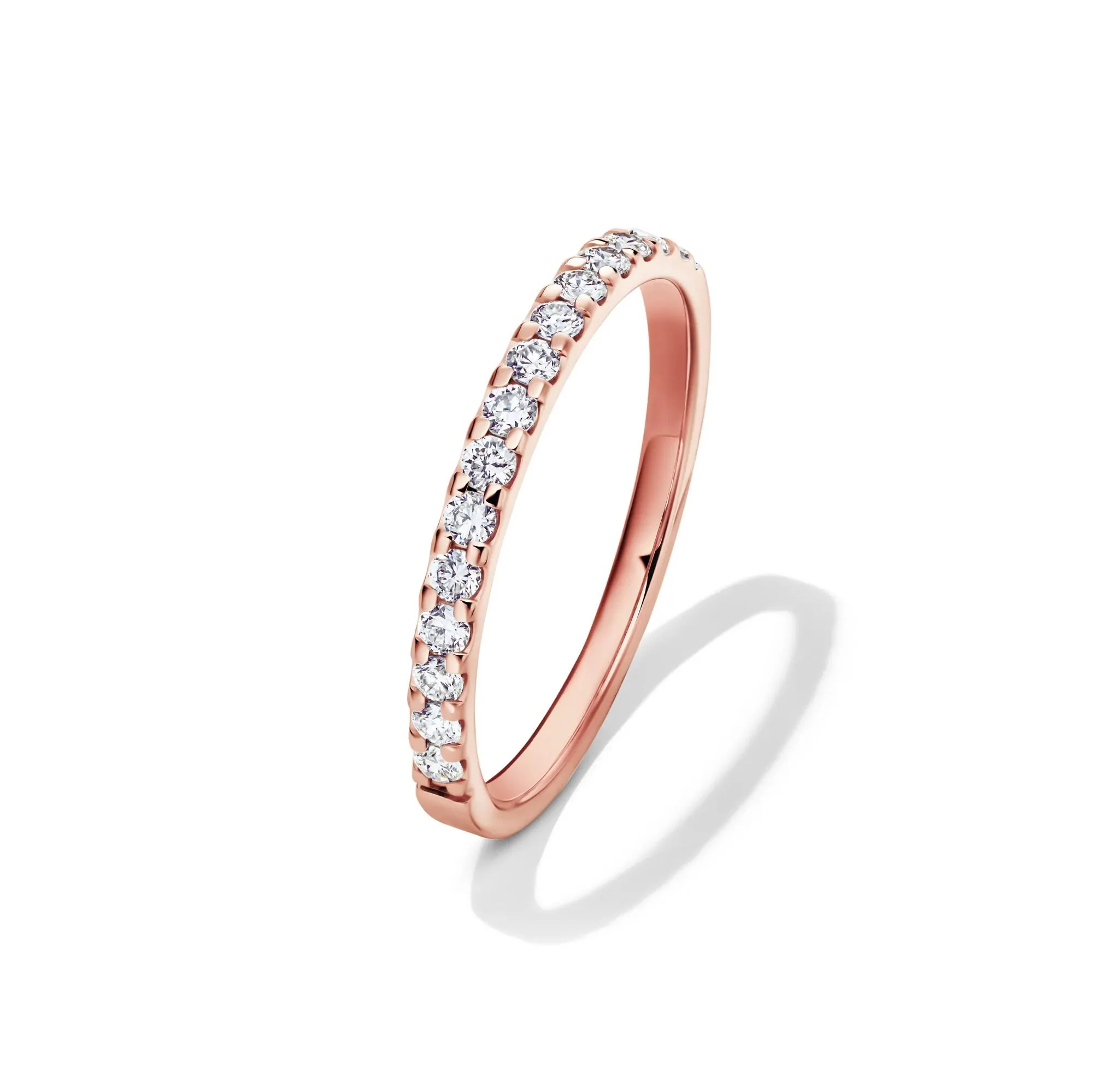 1/4 CT. Tw. Lab Grown Diamond Band Ring 14K Rose Gold Round Brilliant Cut Size 5.5 2mm - Image 4
