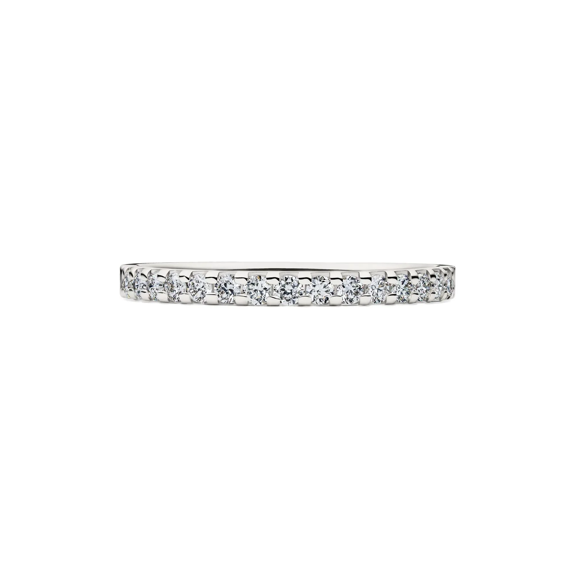 1/4 CT. Tw. Lab Grown Diamond Wedding Band Ring 14K White Gold Round Brilliant Cut Size 8 2mm