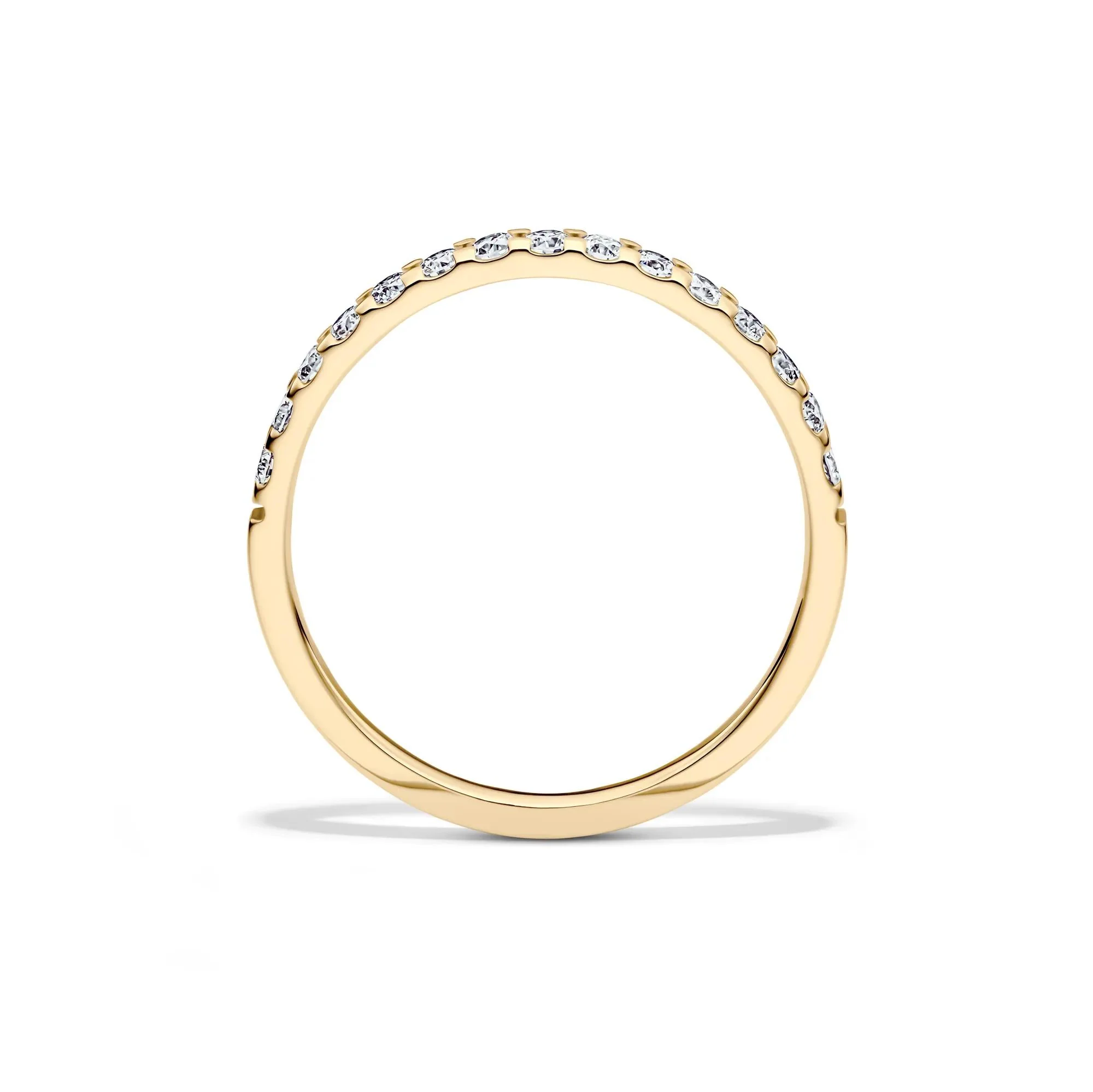 1/4 CT. Tw. Lab Grown Diamond Band Ring 14K Yellow Gold Round Brilliant Cut Size 5 2mm - Image 2