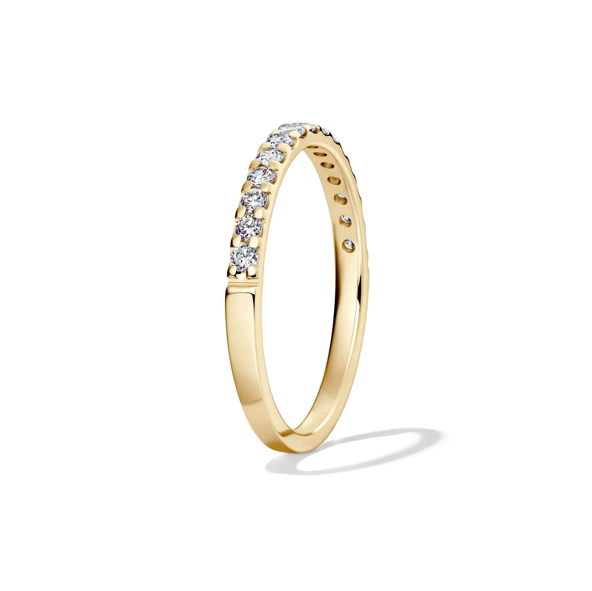 1/4 CT. Tw. Lab Grown Diamond Band Ring 14K Yellow Gold Round Brilliant Cut Size 5.5 2mm - Image 3