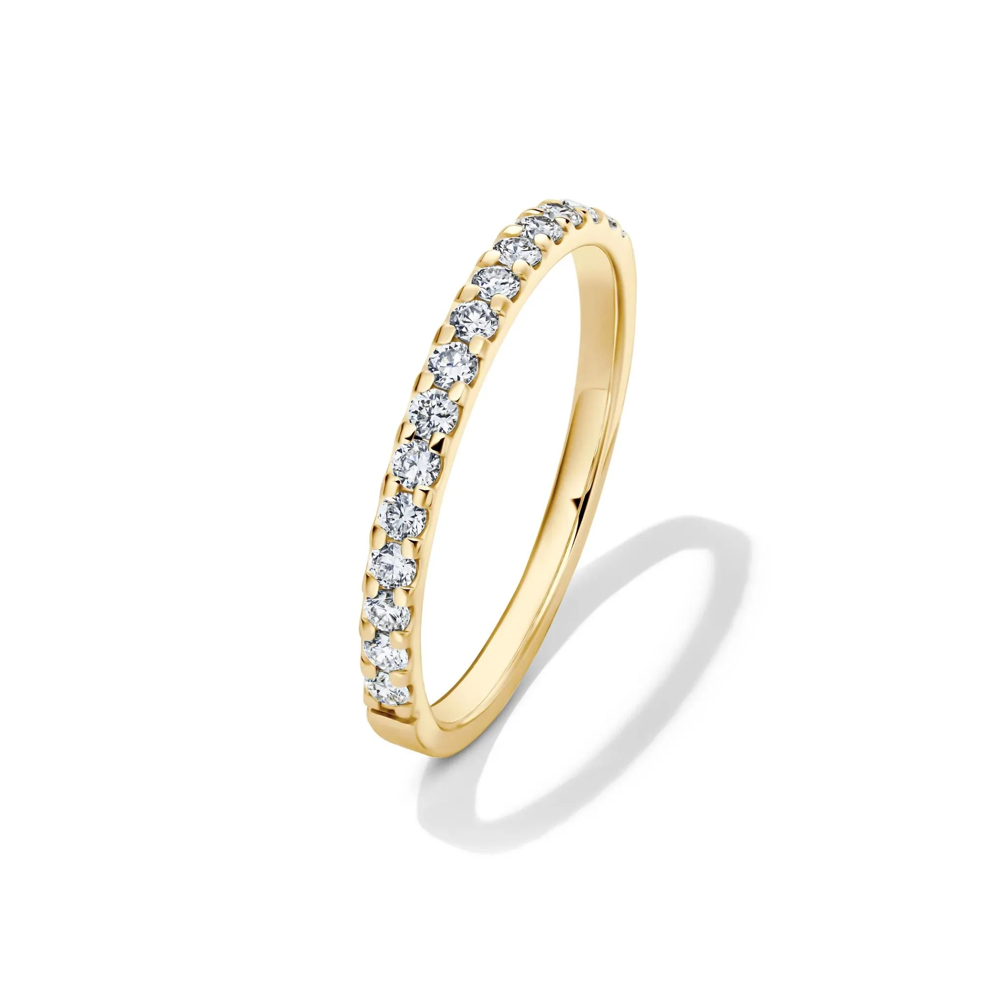 1/4 CT. Tw. Lab Grown Diamond Band Ring 14K Yellow Gold Round Brilliant Cut Size 6 2mm - Image 4