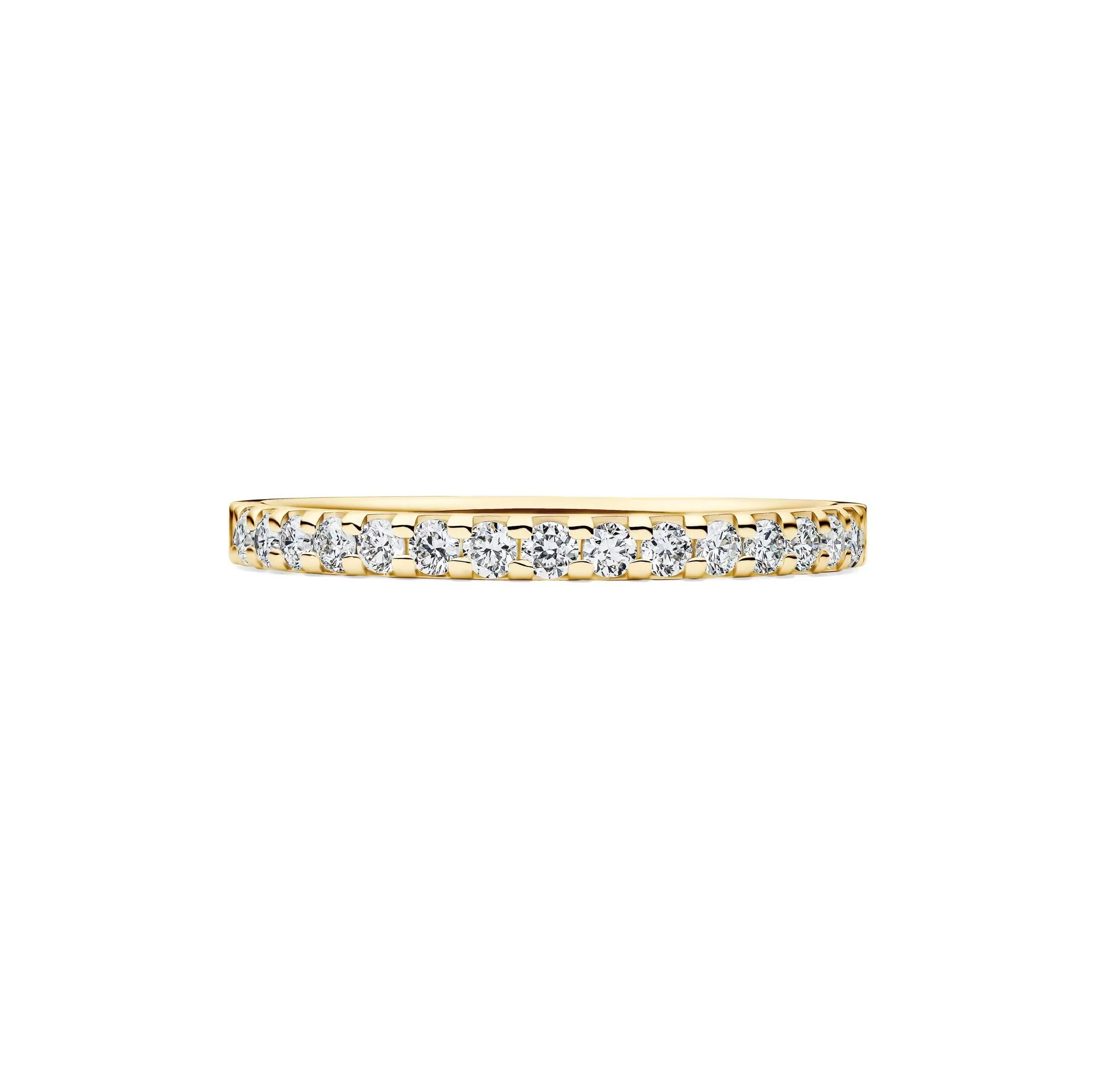 1/4 CT. Tw. Lab Grown Diamond Band Ring 14K Yellow Gold Round Brilliant Cut Size 8 2mm