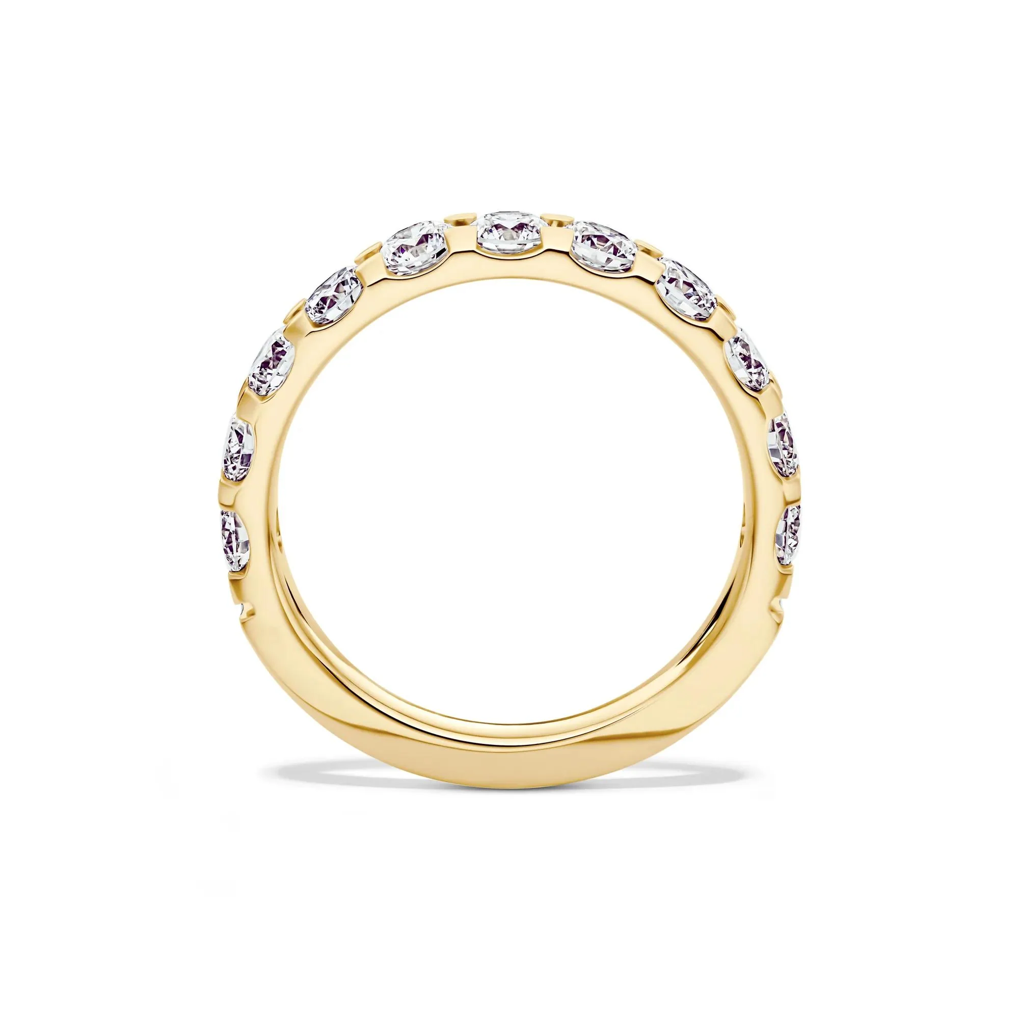 1/2 CT. Tw. Lab Grown Diamond Band Ring 14K Yellow Gold Round Brilliant Cut Size 6 2mm - Image 2