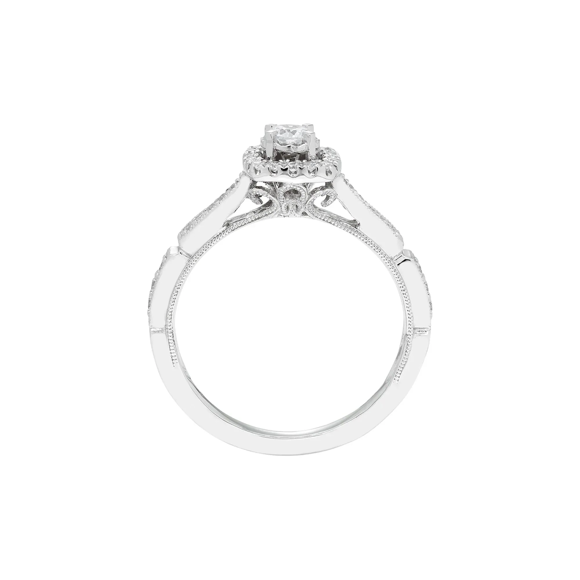 1/3 CT. Tw. Diamond Ring 10K White Gold Round Brilliant Cut Size 6.5 - Image 2