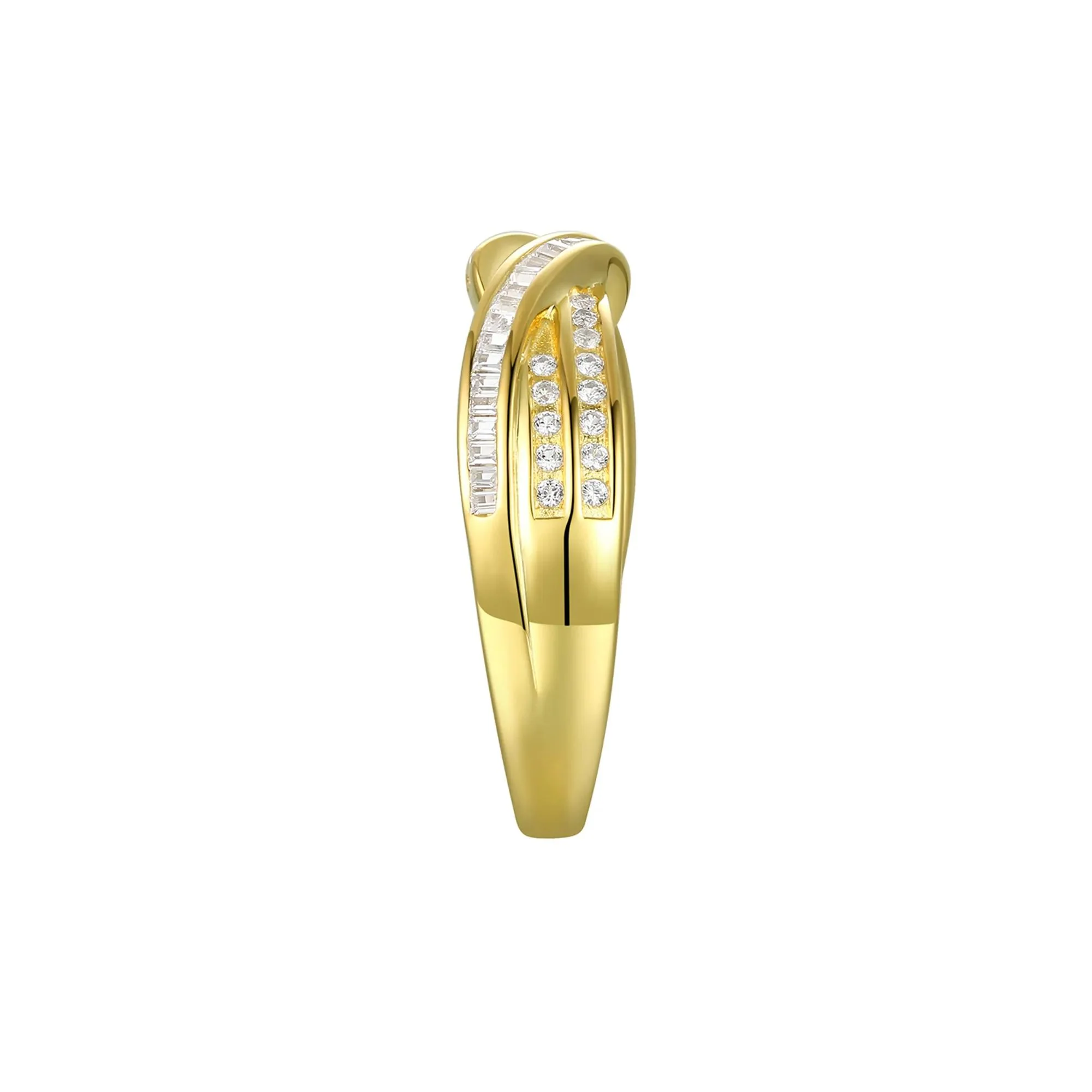 1/3 CT. Tw. Baguette & Round Diamond Ring 10K Yellow Gold Size 8 - Image 3