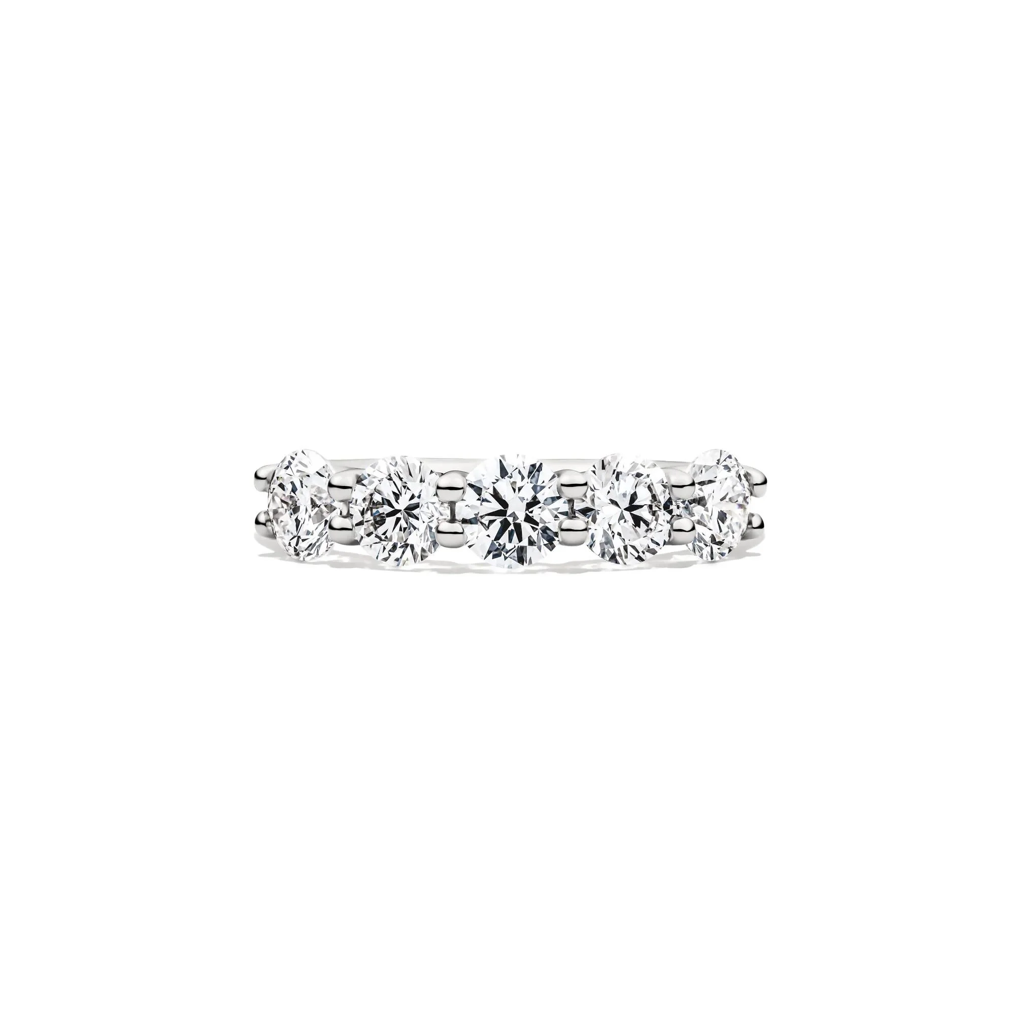 1/2 CT. Tw. Lab Grown Diamond Five-Stone Anniversary Band Ring 14K White Gold Size 7.5 1mm