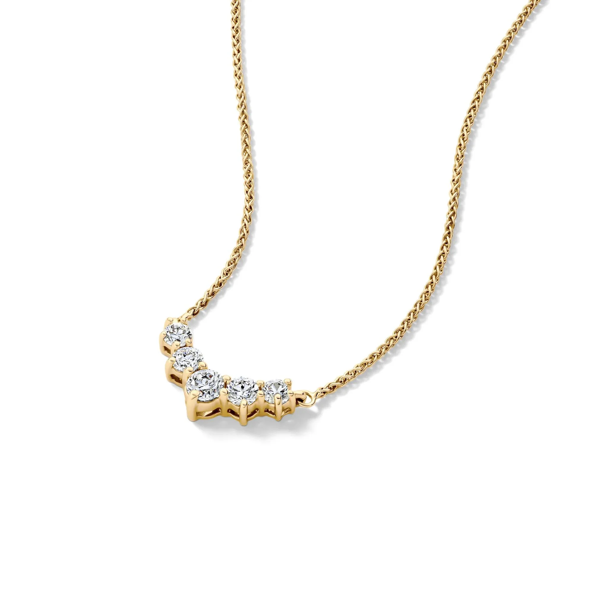1 CT. Tw. Diamond Necklace 14K Yellow Gold Size 17.5" - Image 4