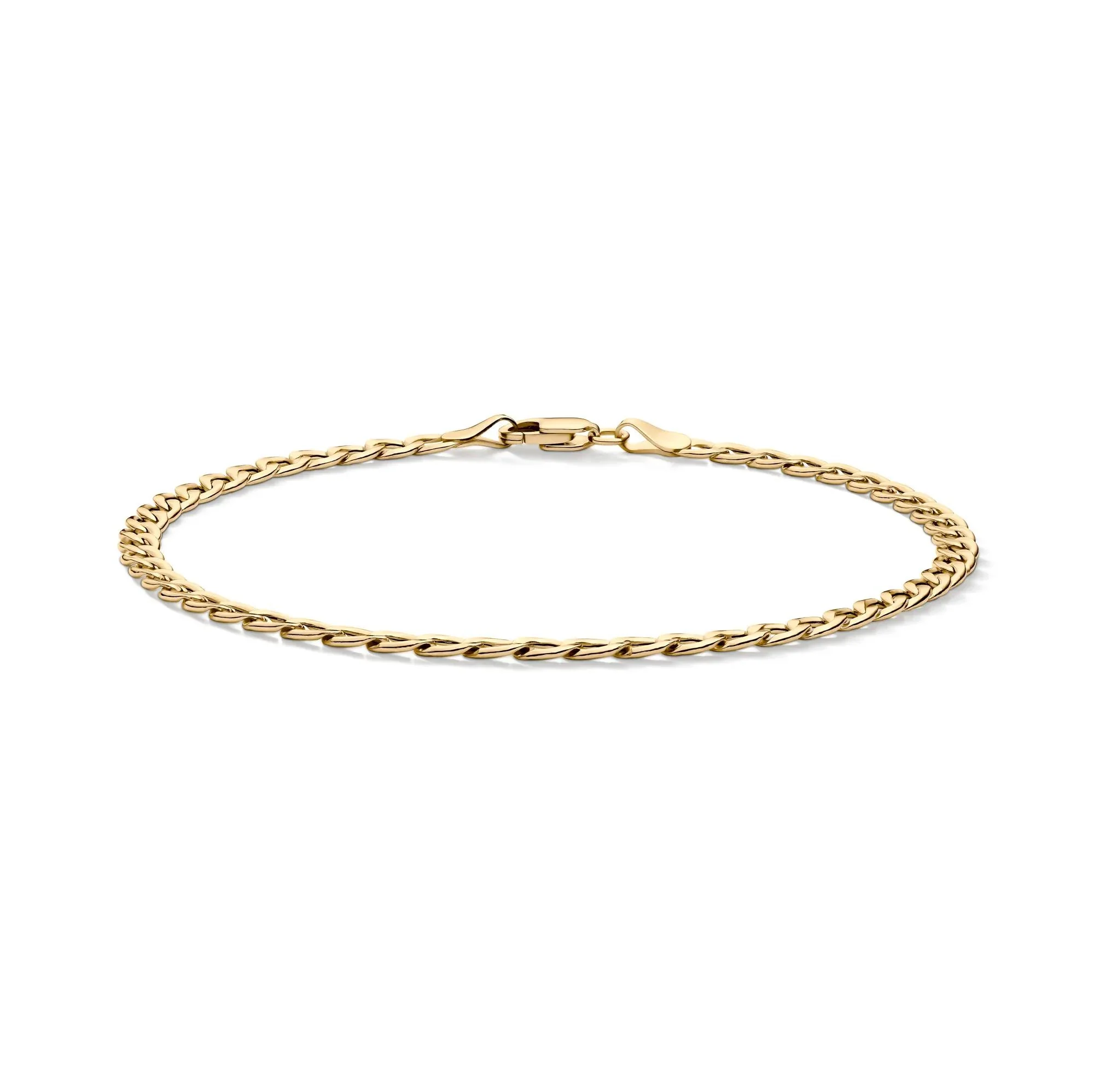 Curb Link Chain Bracelet 14K Yellow Gold Size 7.5" - Image 2