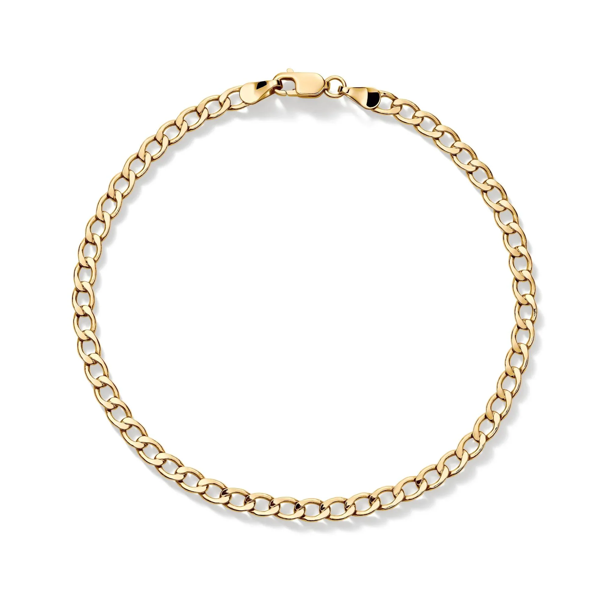 Curb Link Chain Bracelet 14K Yellow Gold Size 7.5" - Image 3