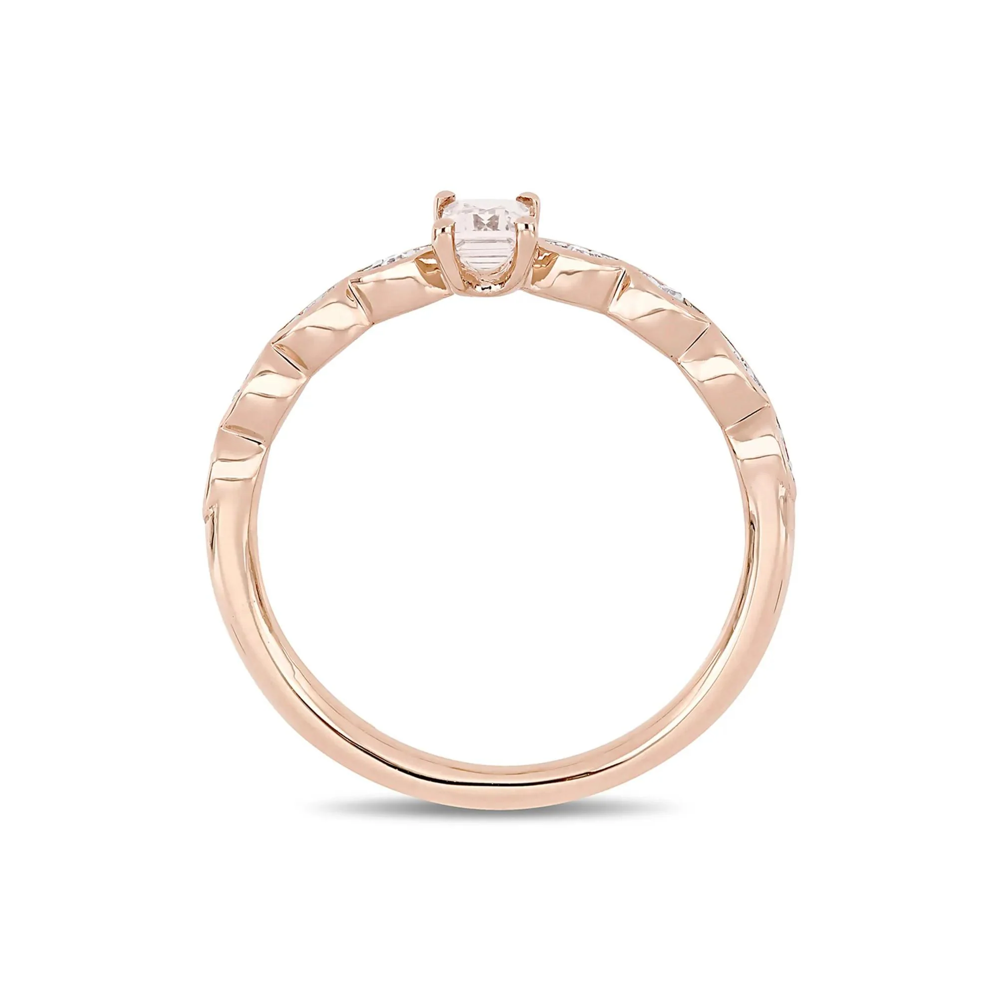 Emerald-Cut Morganite Ring 10K Rose Gold Size 4.5 - Image 2