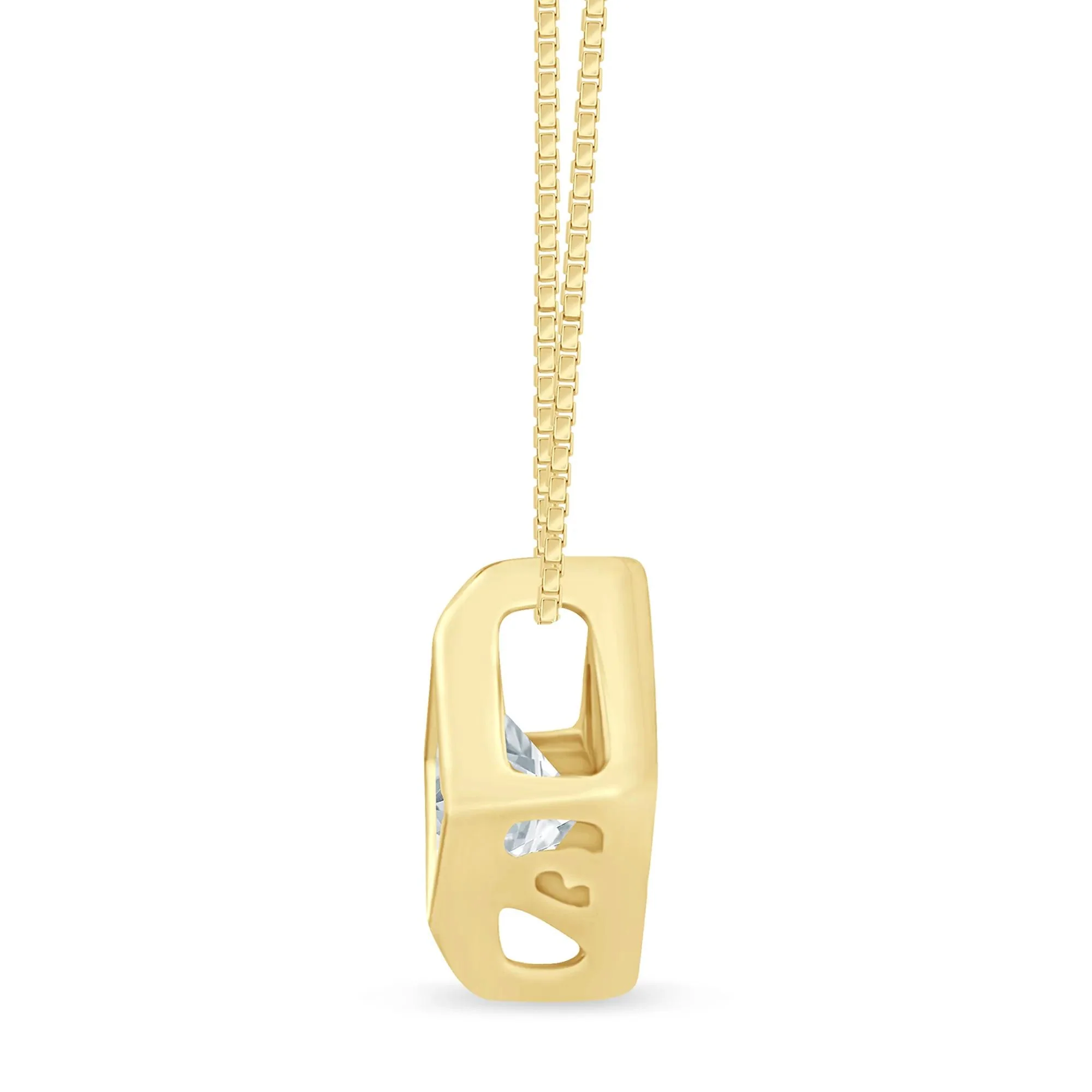 1/10 CT. Tw. Diamond Starra Pendant Necklace 14K Yellow Gold Size 18" - Image 2