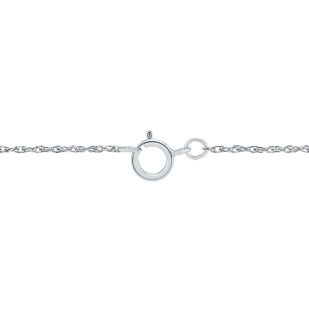 Lab Grown Diamond Pendant Necklace Solitaire 14K White Gold (1/2 CT.) Size 18" - Image 3