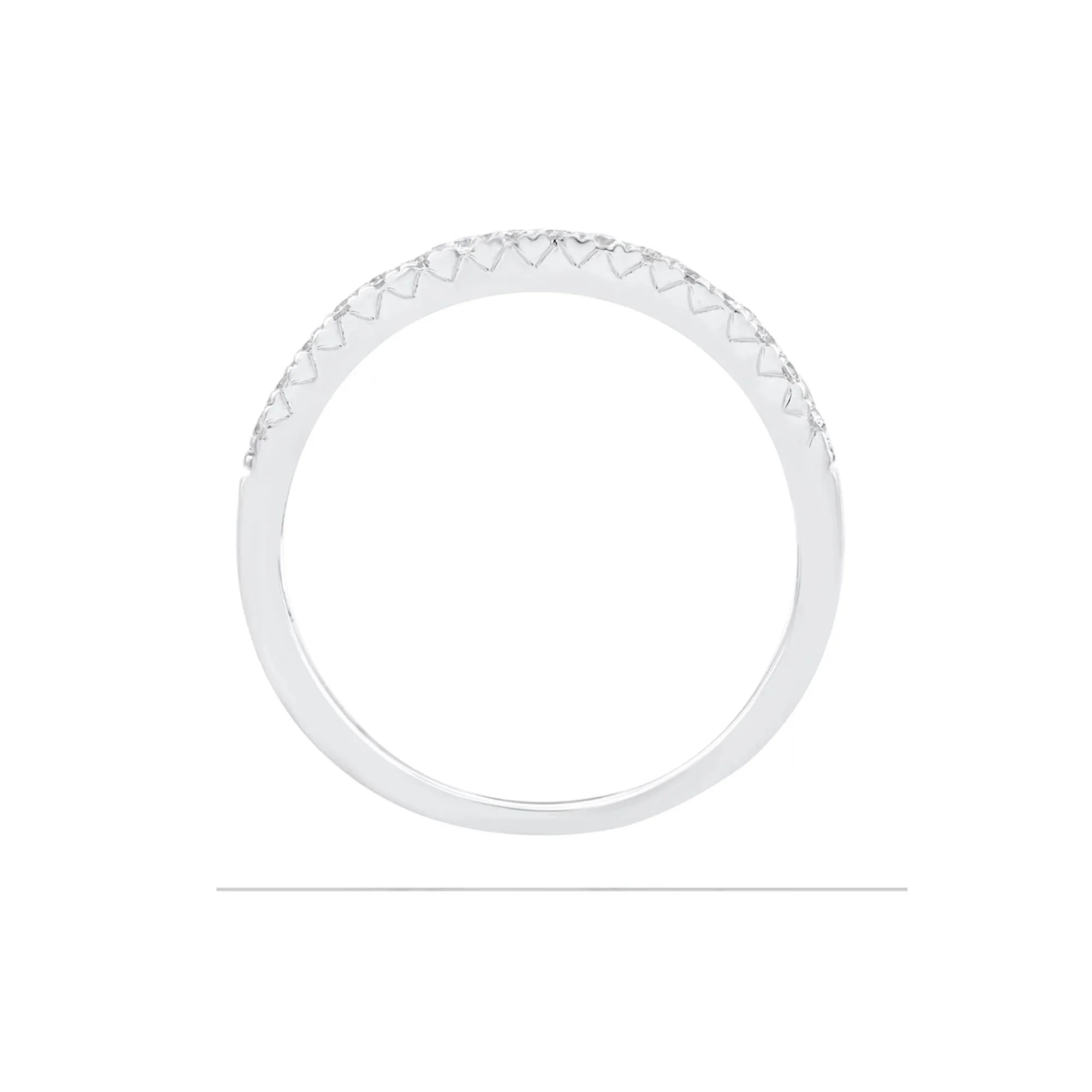 3/8 CT. Tw. Double-Row Diamond Wedding Band Ring 10K White Gold Round Brilliant Cut Size 7 - Image 2